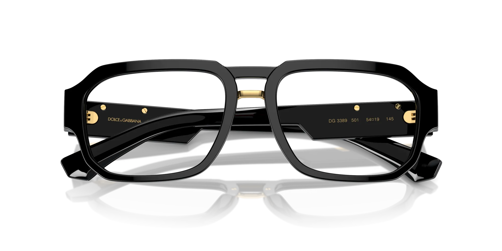 Dolce & Gabbana DG3389 501 Montature da vista Acetato Nero Pilot Normale - immagine 2
