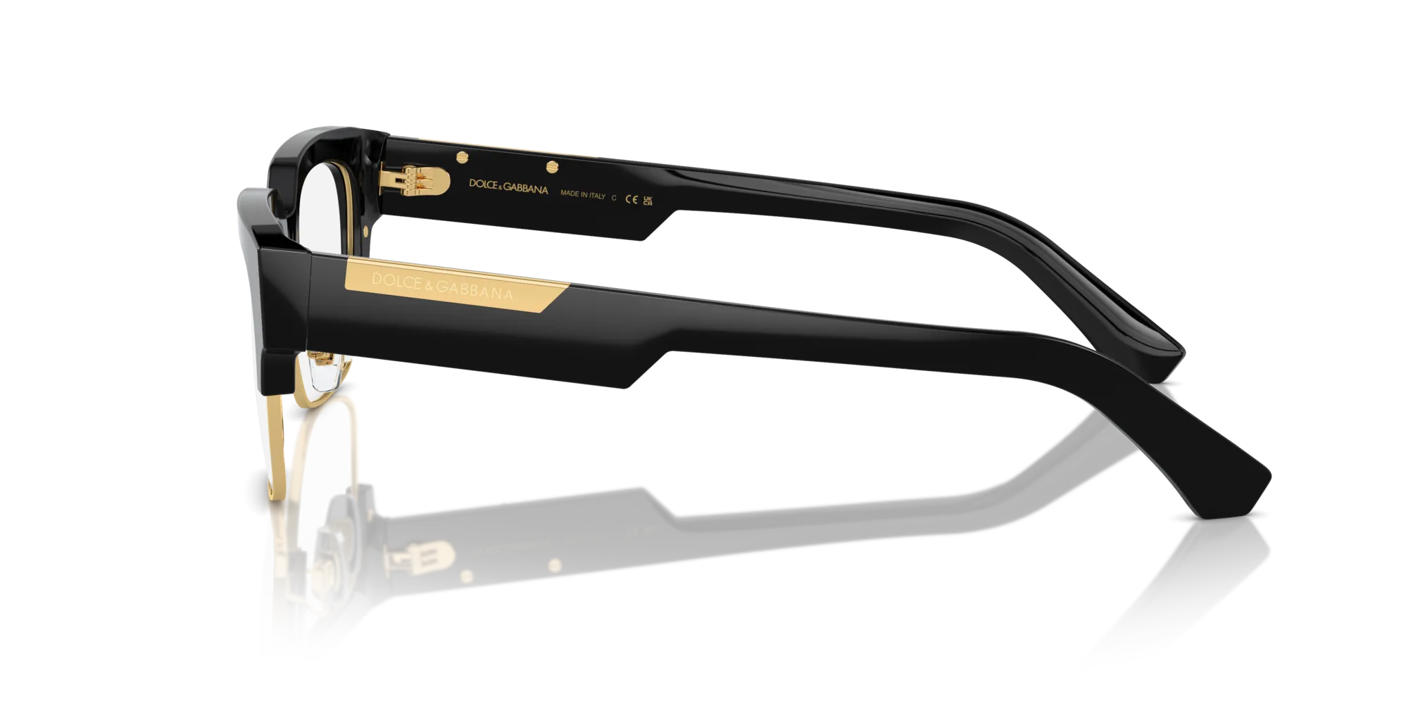 Dolce & Gabbana DG3388 501 Montature da vista Acetato Nero Trasparente Squadrata Normale - immagine 4