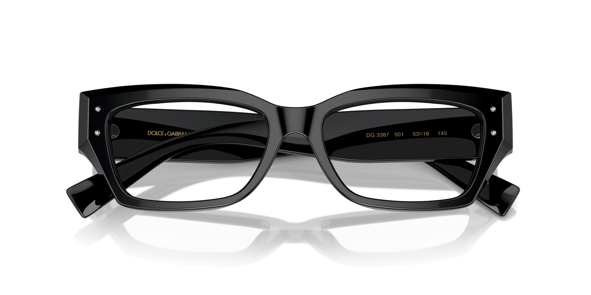 Dolce & Gabbana DG3387 501 Montature da vista Acetato Nero Squadrata Normale - immagine 2