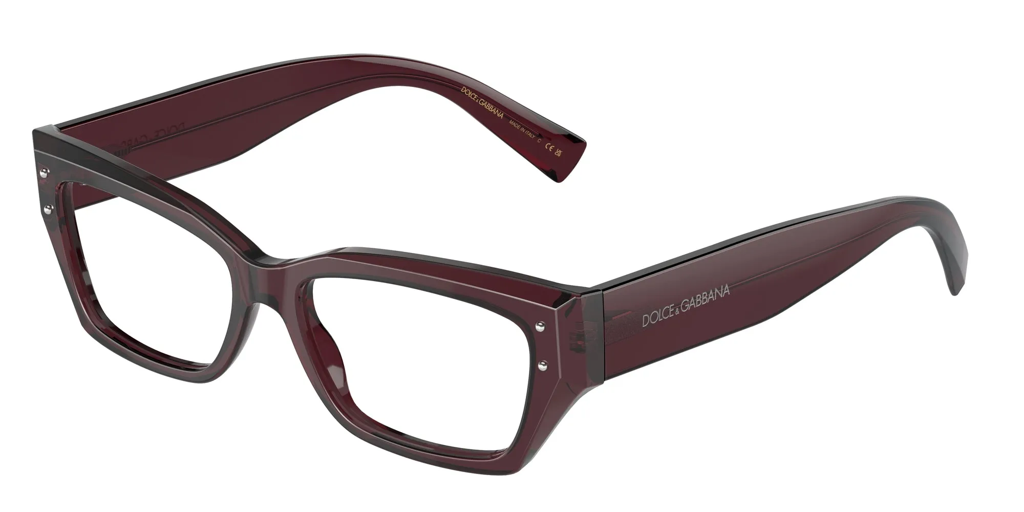 Dolce & Gabbana DG3387 3045 Montature da vista Acetato Viola Trasparente Squadrata Normale - immagine 1