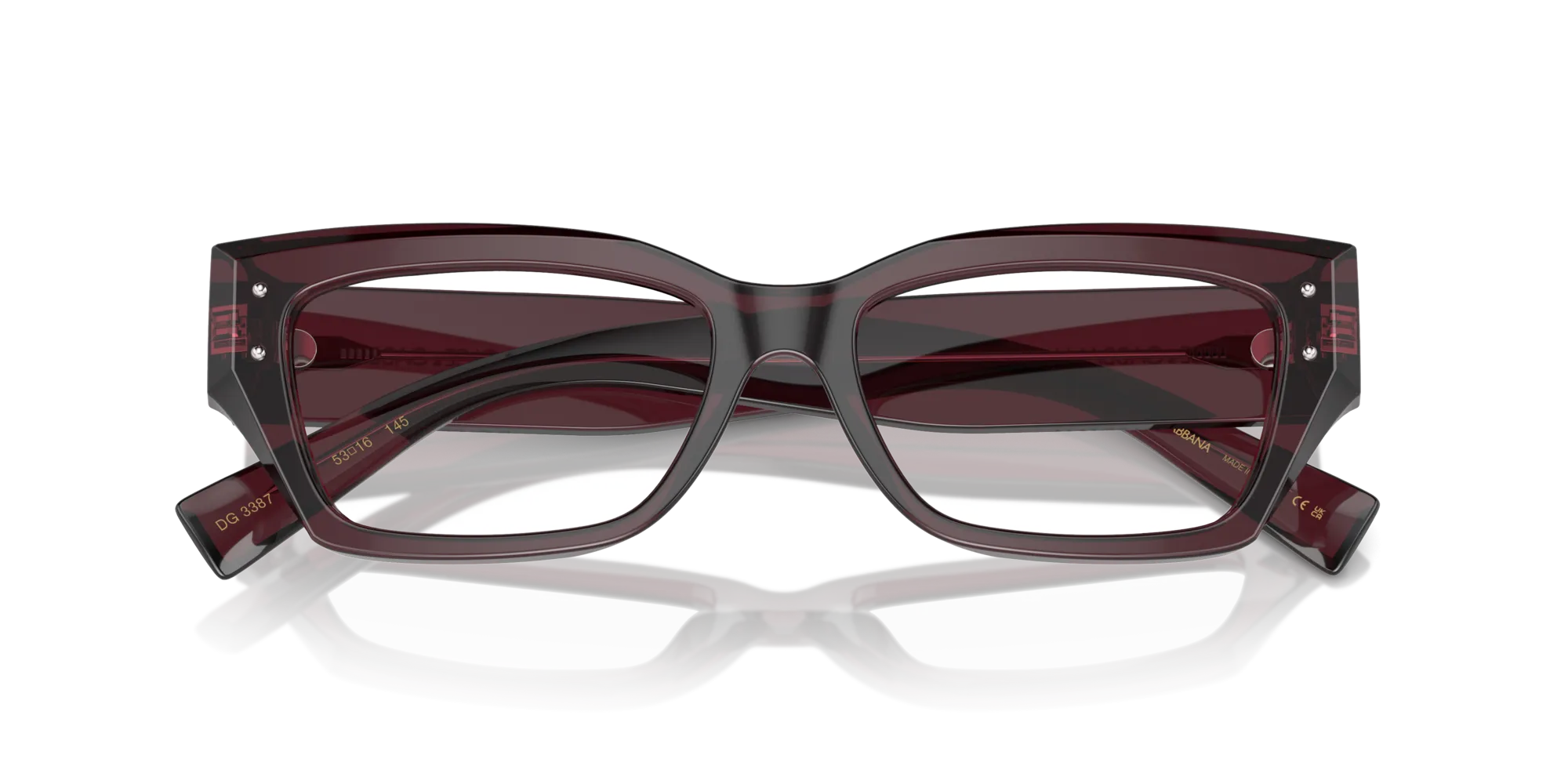Dolce & Gabbana DG3387 3045 Montature da vista Acetato Viola Squadrata Normale - immagine 2