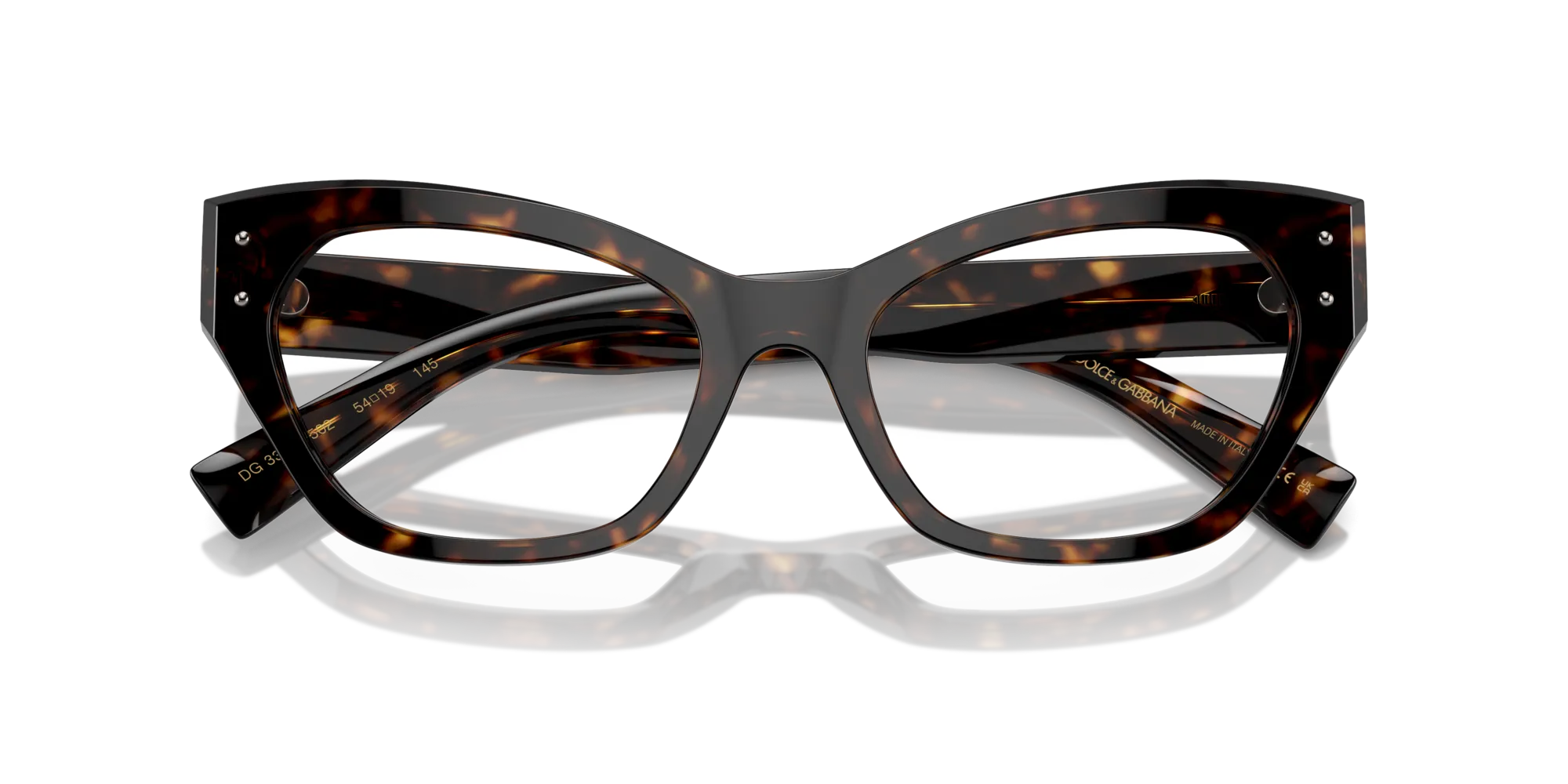 Dolce & Gabbana DG3385 502 Montature da vista Acetato Tartaruga Trasparente Cat Eye Normale - immagine 2