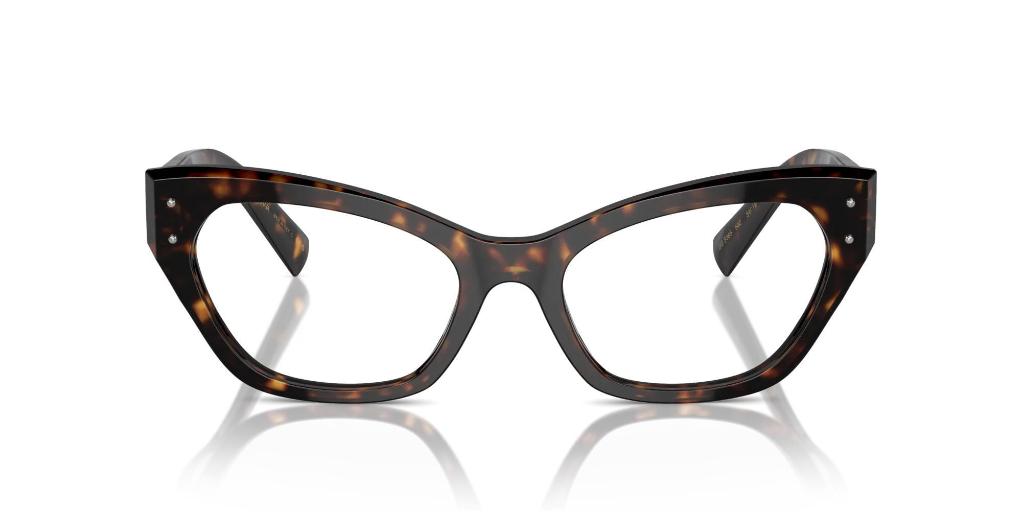 Dolce & Gabbana DG3385 502 Montature da vista Acetato Tartaruga Trasparente Cat Eye Normale - immagine 3