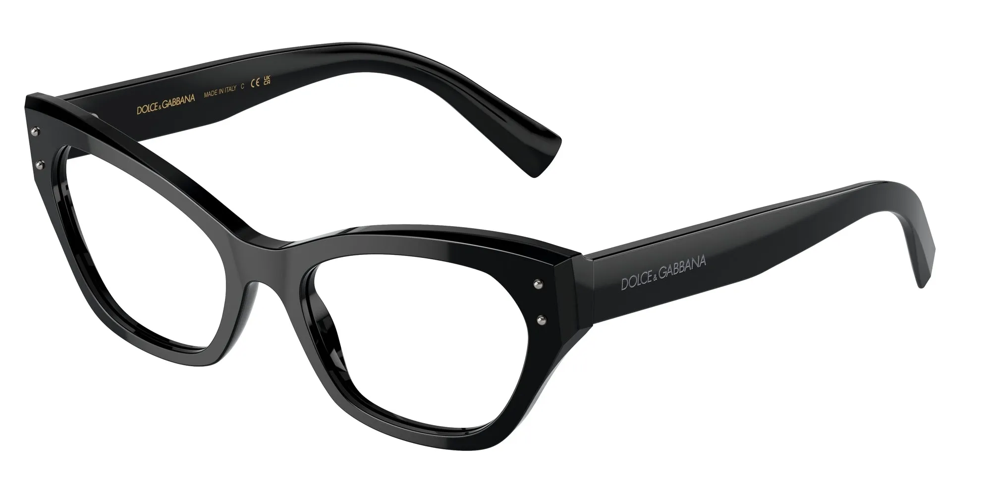 Dolce & Gabbana DG3385 501 Montature da vista Acetato Nero Trasparente Cat Eye Normale - immagine 1
