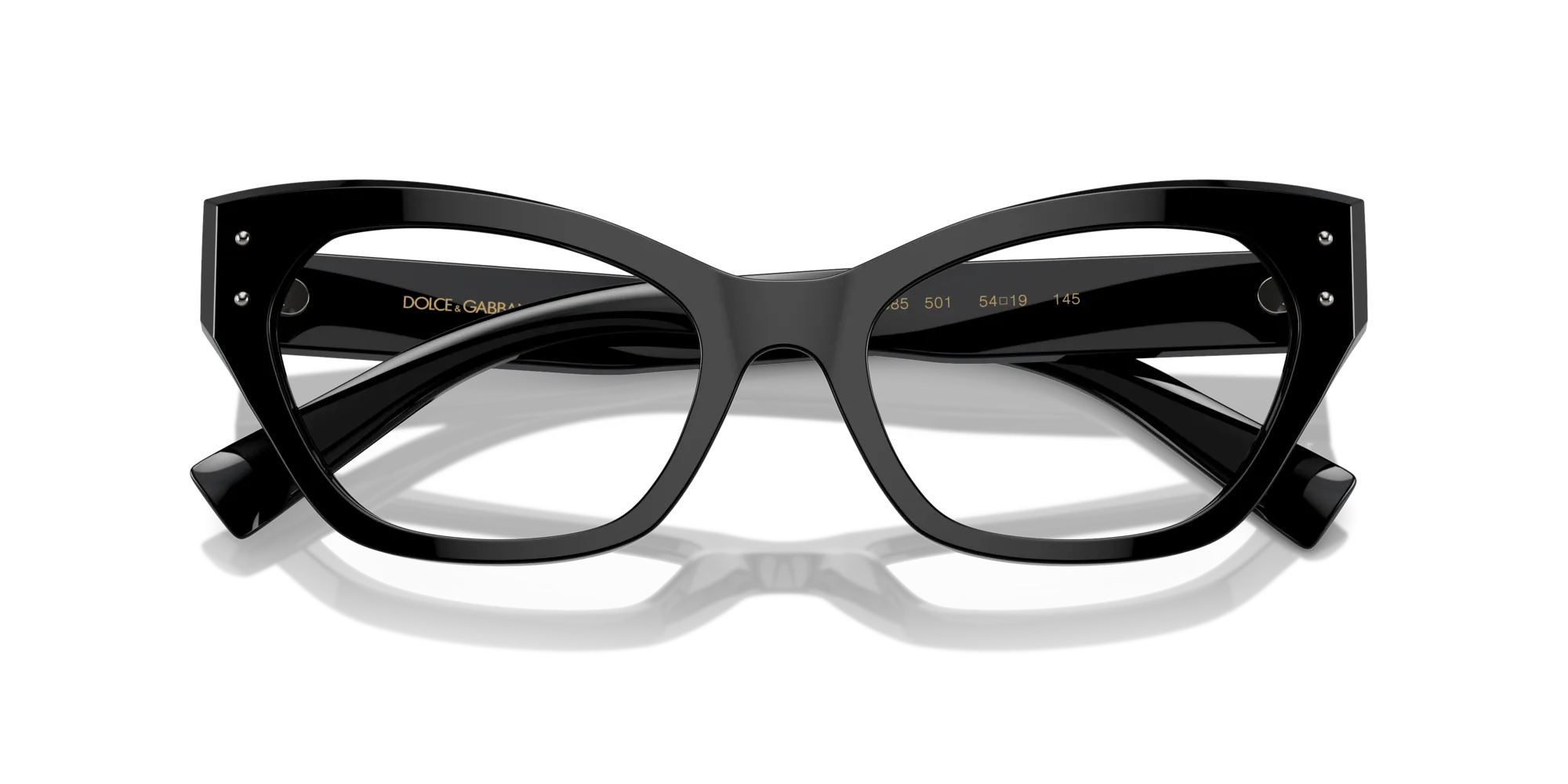 Dolce & Gabbana DG3385 501 Montature da vista Acetato Nero Trasparente Cat Eye Normale - immagine 2