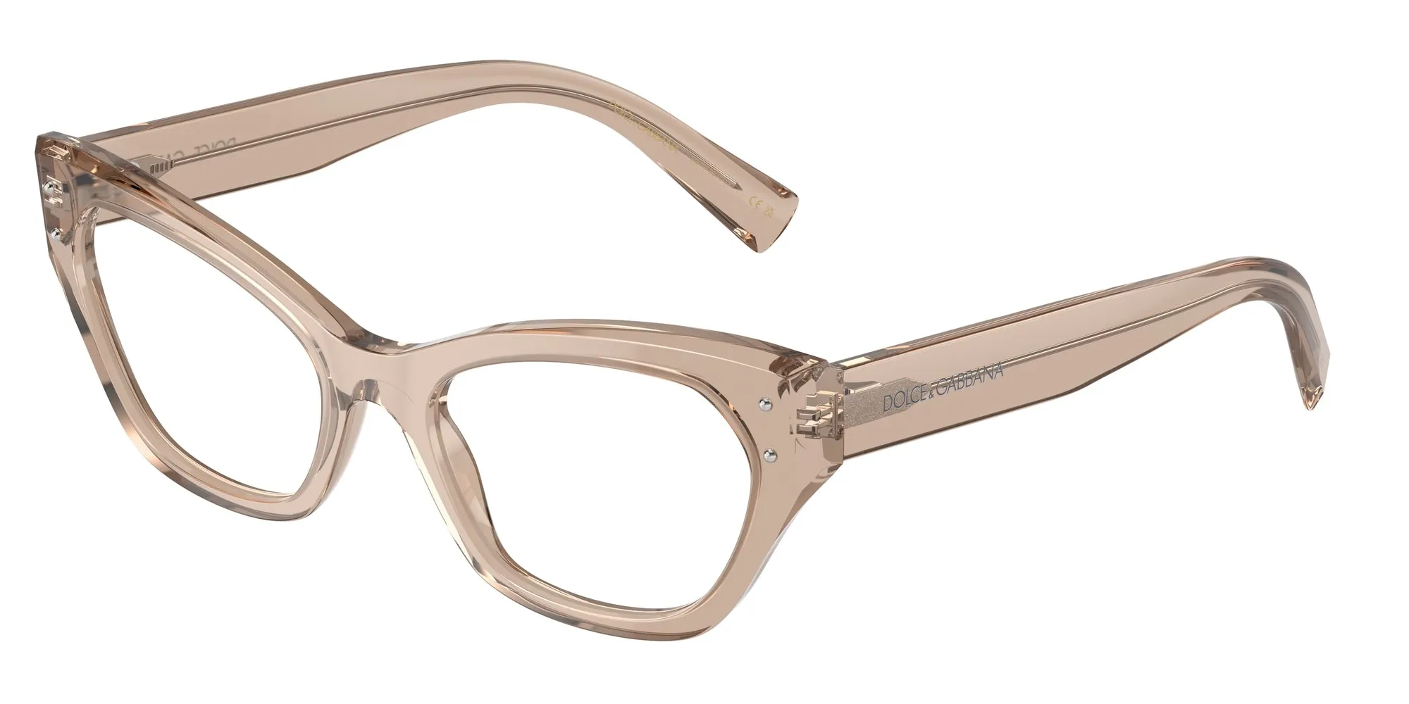 Dolce & Gabbana DG3385 3432 Montature da vista Acetato Marrone Trasparente Cat Eye Normale - immagine 1