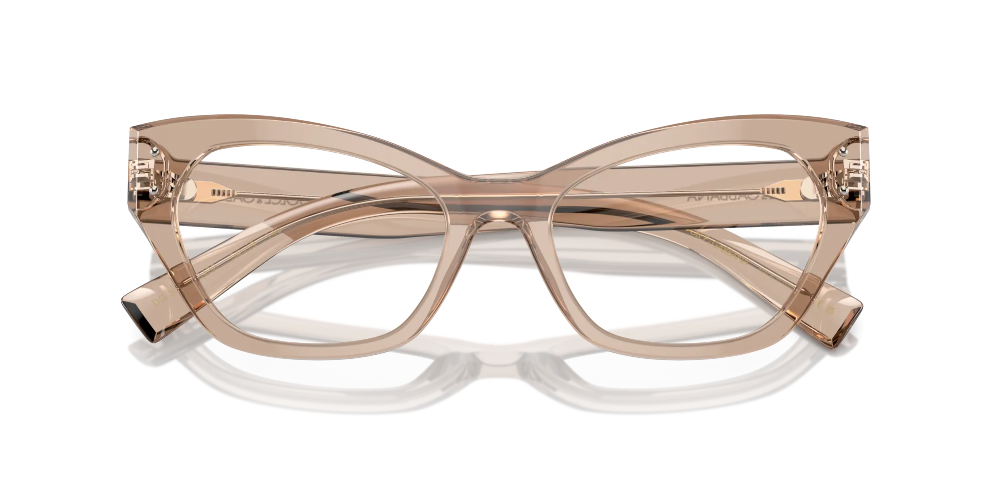 Dolce & Gabbana DG3385 3432 Montature da vista Acetato Marrone Trasparente Cat Eye Normale - immagine 2