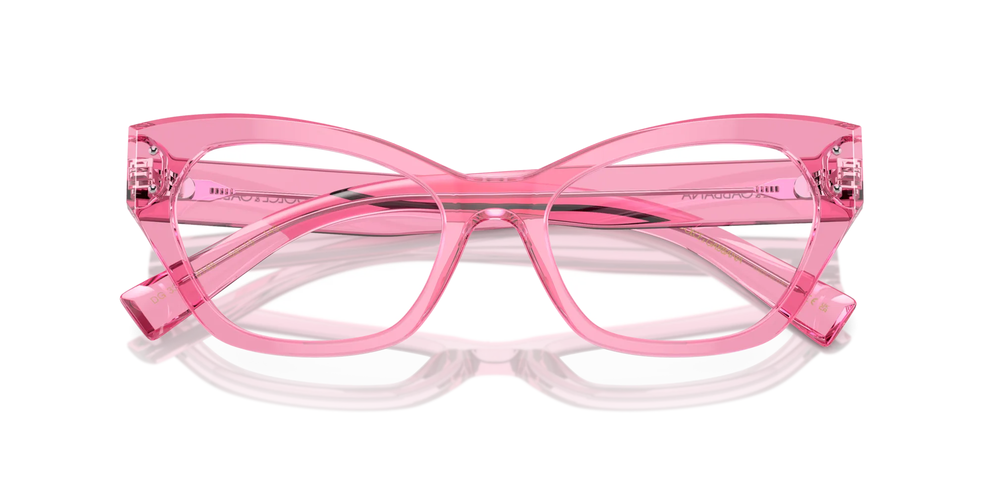 Dolce & Gabbana DG3385 3148 Montature da vista Acetato Rosa Trasparente Cat Eye Normale - immagine 2