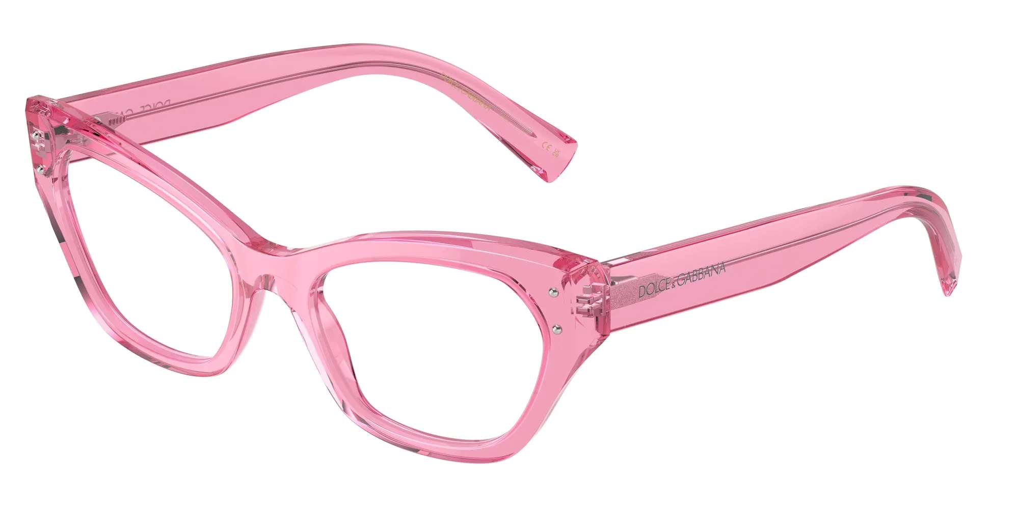 Dolce & Gabbana DG3385 3148 Montature da vista Acetato Rosa Trasparente Cat Eye Normale - immagine 1