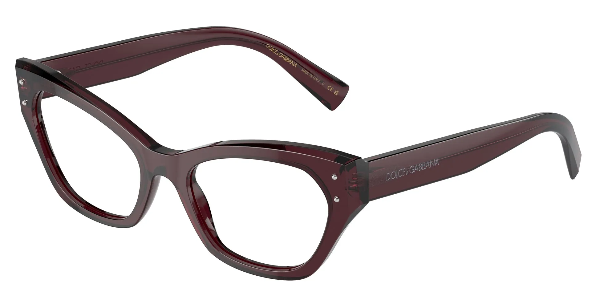Dolce & Gabbana DG3385 3045 Montature da vista Acetato Viola Trasparente Cat Eye Normale - immagine 1
