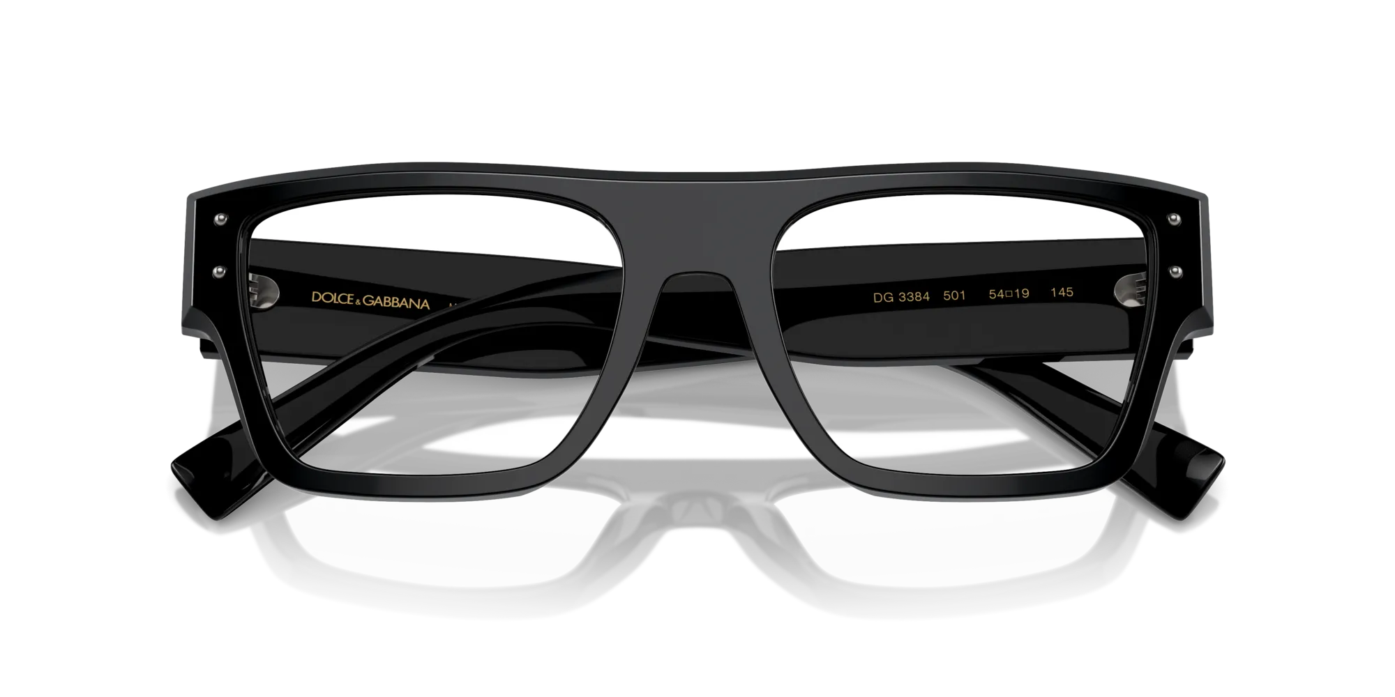 Dolce & Gabbana DG3384 501 Montature da vista Acetato Nero Squadrata Normale - immagine 2