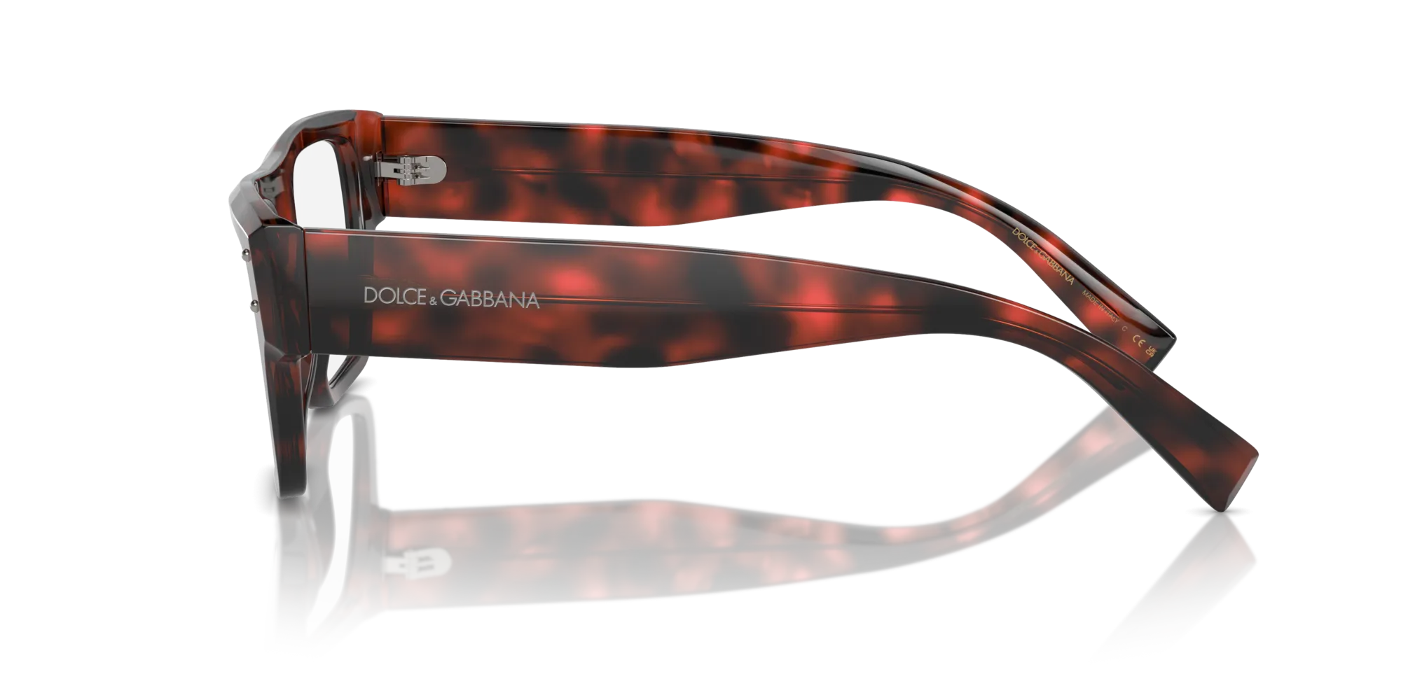 Dolce & Gabbana DG3384 3358 Montature da vista Acetato Rosso Trasparente Squadrata Normale - immagine 4