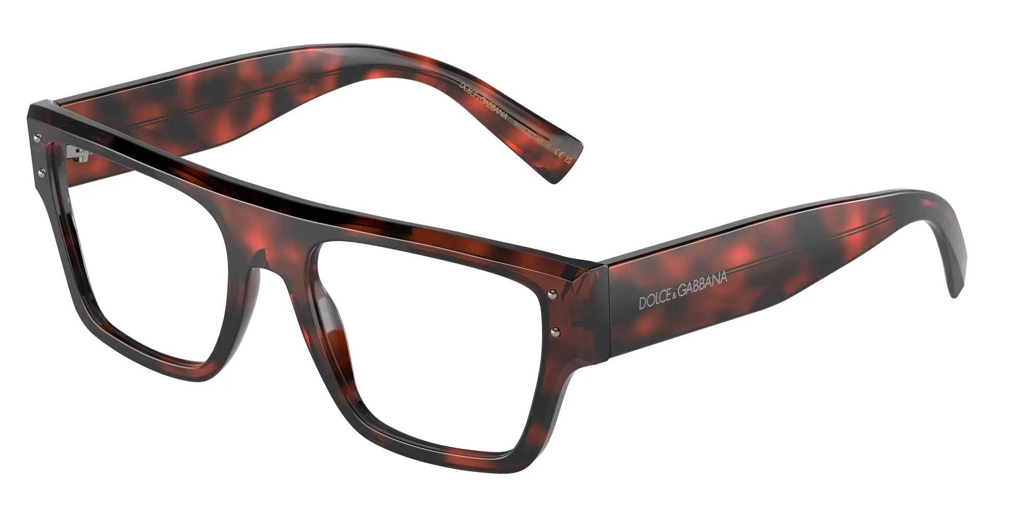 Dolce & Gabbana DG3384 3358 Montature da vista Acetato Rosso Trasparente Squadrata Normale - immagine 1