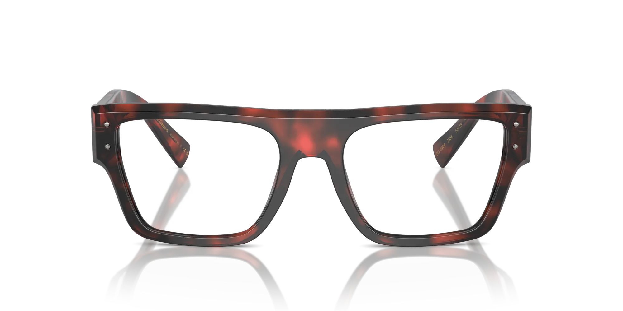 Dolce & Gabbana DG3384 3358 Montature da vista Acetato Rosso Trasparente Squadrata Normale - immagine 3
