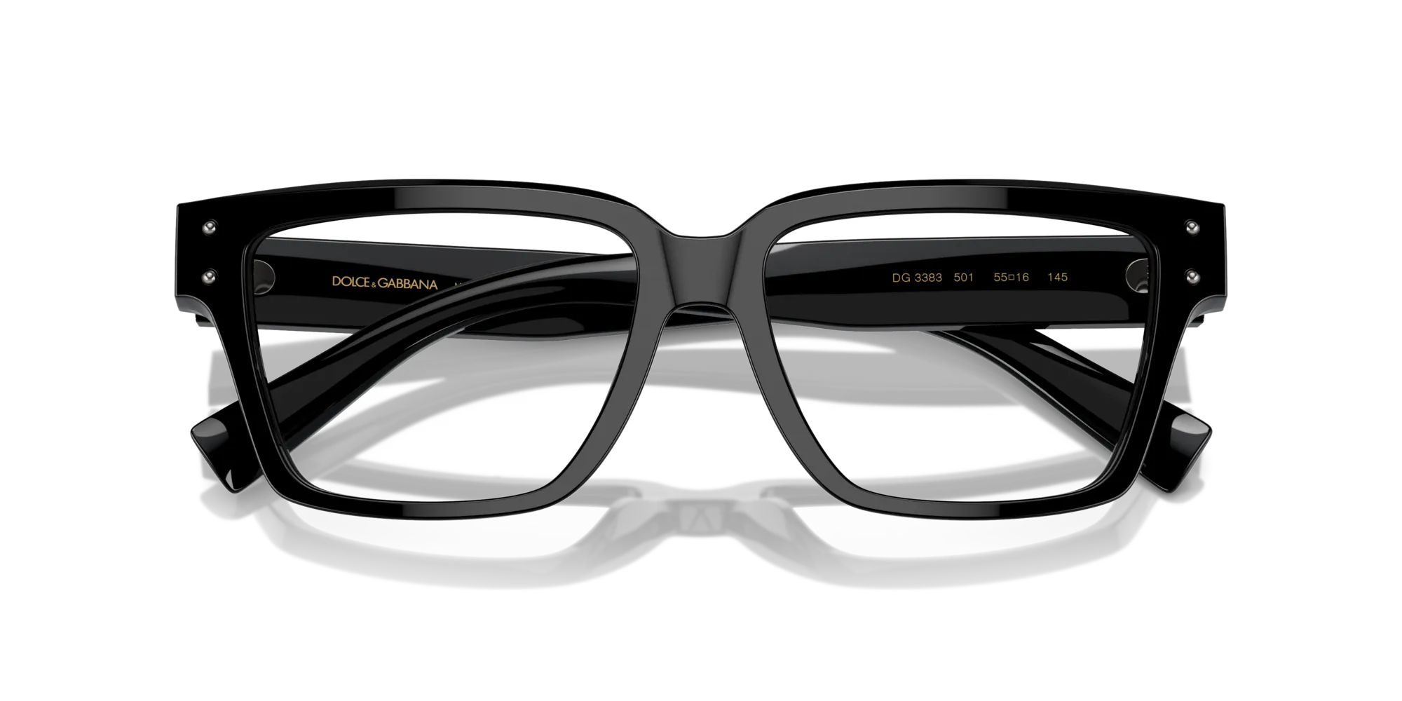 Dolce & Gabbana DG3383 501 Montature da vista Acetato Nero Squadrata Normale - immagine 2