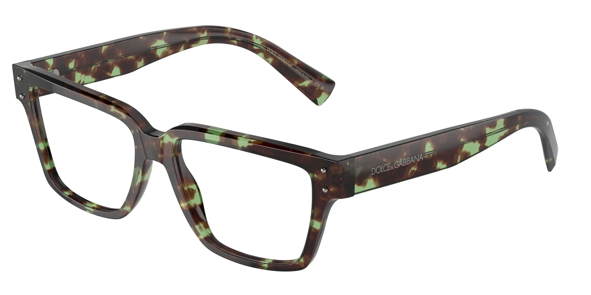 Dolce & Gabbana DG3383 3432 Montature da vista Acetato Marrone Trasparente Squadrata Normale - immagine 1