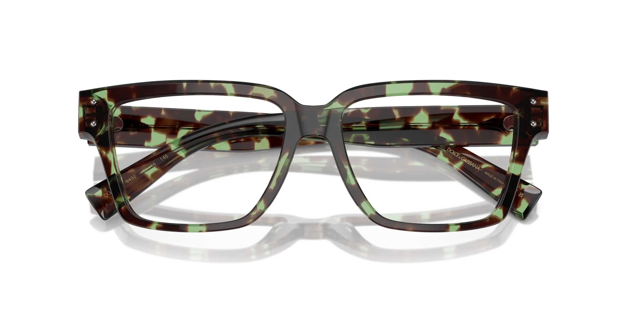 Dolce & Gabbana DG3383 3432 Montature da vista Acetato Marrone Trasparente Squadrata Normale - immagine 2