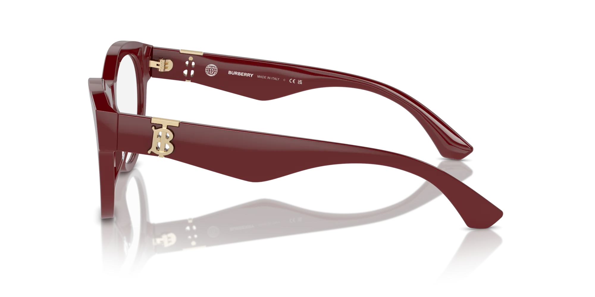 Burberry BE2404 4119 Montature da vista Acetato Rosso Trasparente Rotonda Normale - immagine 4