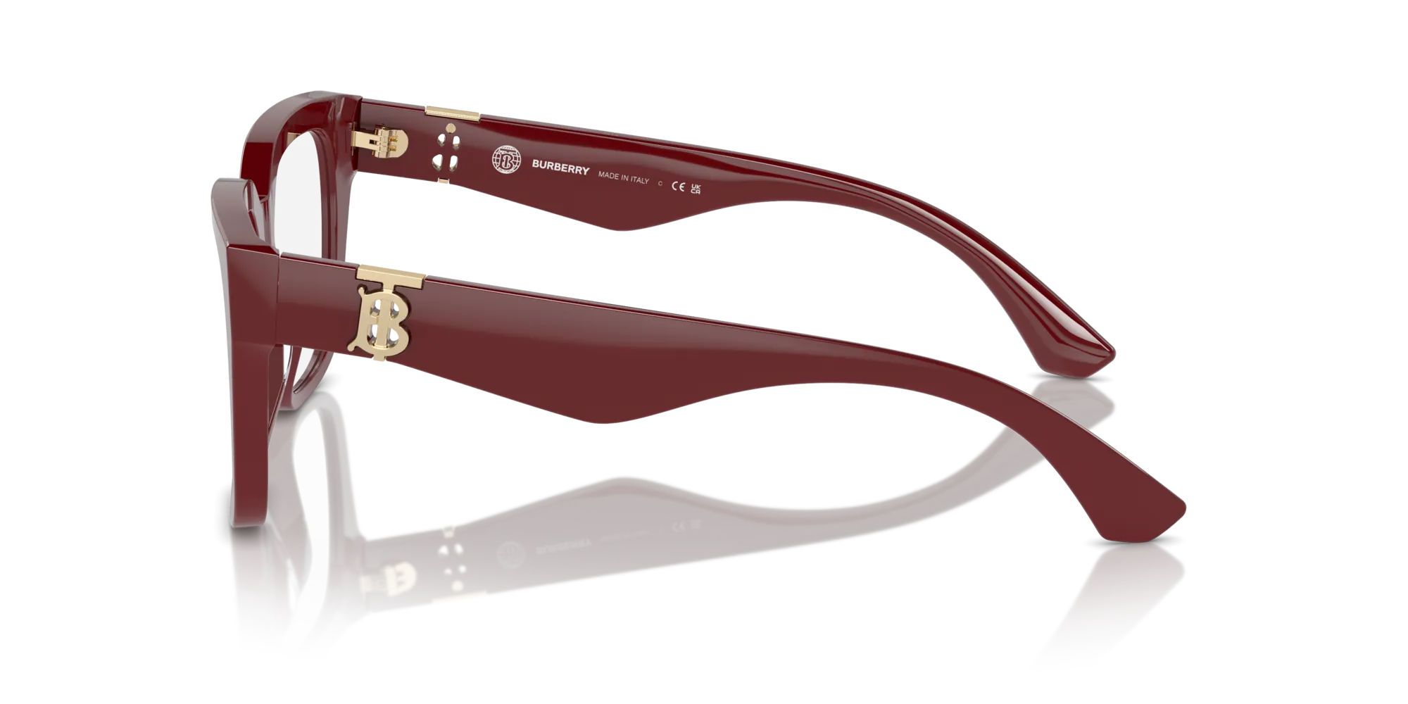 Burberry BE2403 4119 Montature da vista Acetato Rosso Trasparente Squadrata Normale - immagine 4
