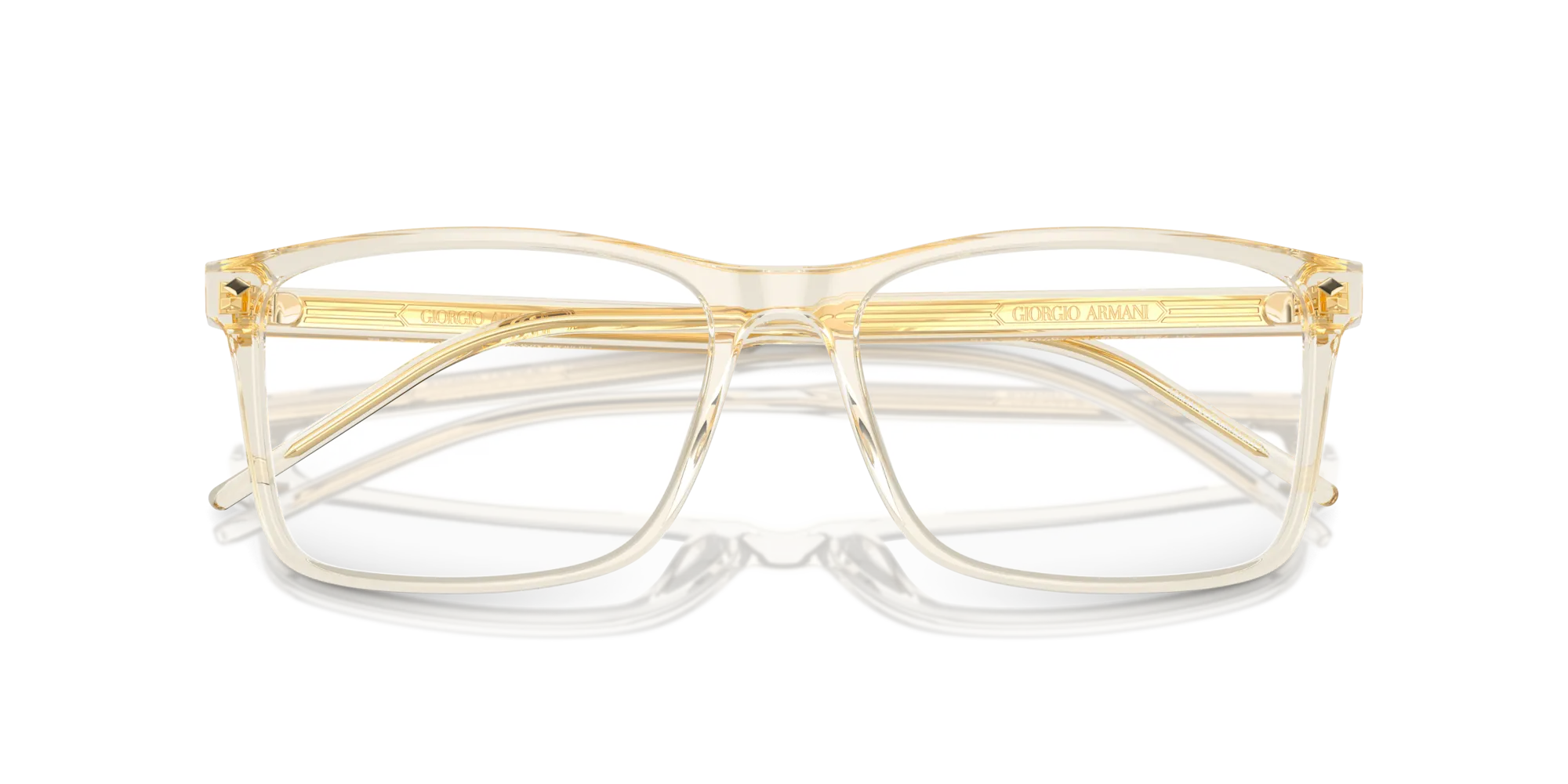Giorgio Armani AR7258 6077 Montature da vista Acetato Giallo Trasparente Squadrata Normale - immagine 2