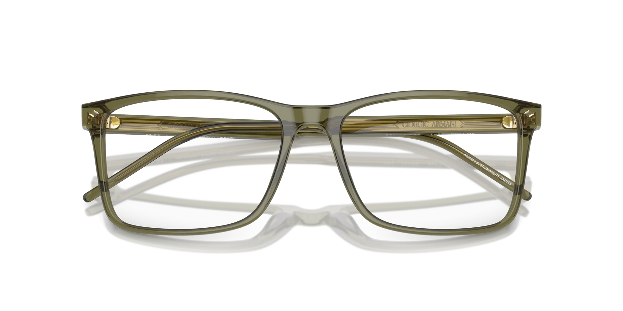Giorgio Armani AR7258 6074 Montature da vista Acetato Verde Squadrata Normale - immagine 2