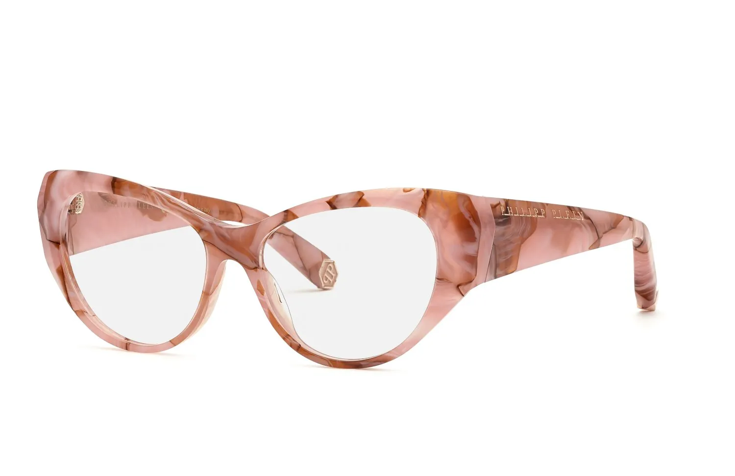 Philipp Plein VPP101 PLEIN FLYING BUTTERFLY 06Z8 Montature da vista Acetato Rosa Farfalla - immagine 1