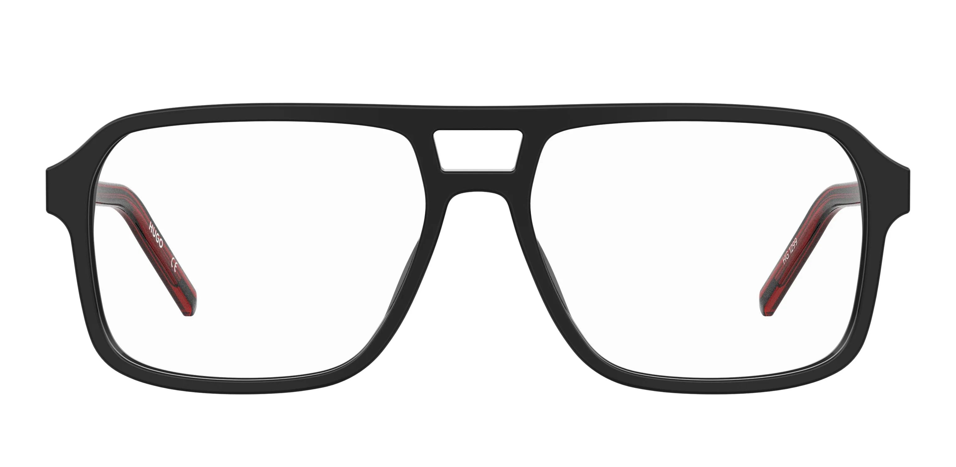 Hugo Boss HG 1299 OIT Montature da vista Acetato Nero/Rosso Pilot - immagine 2