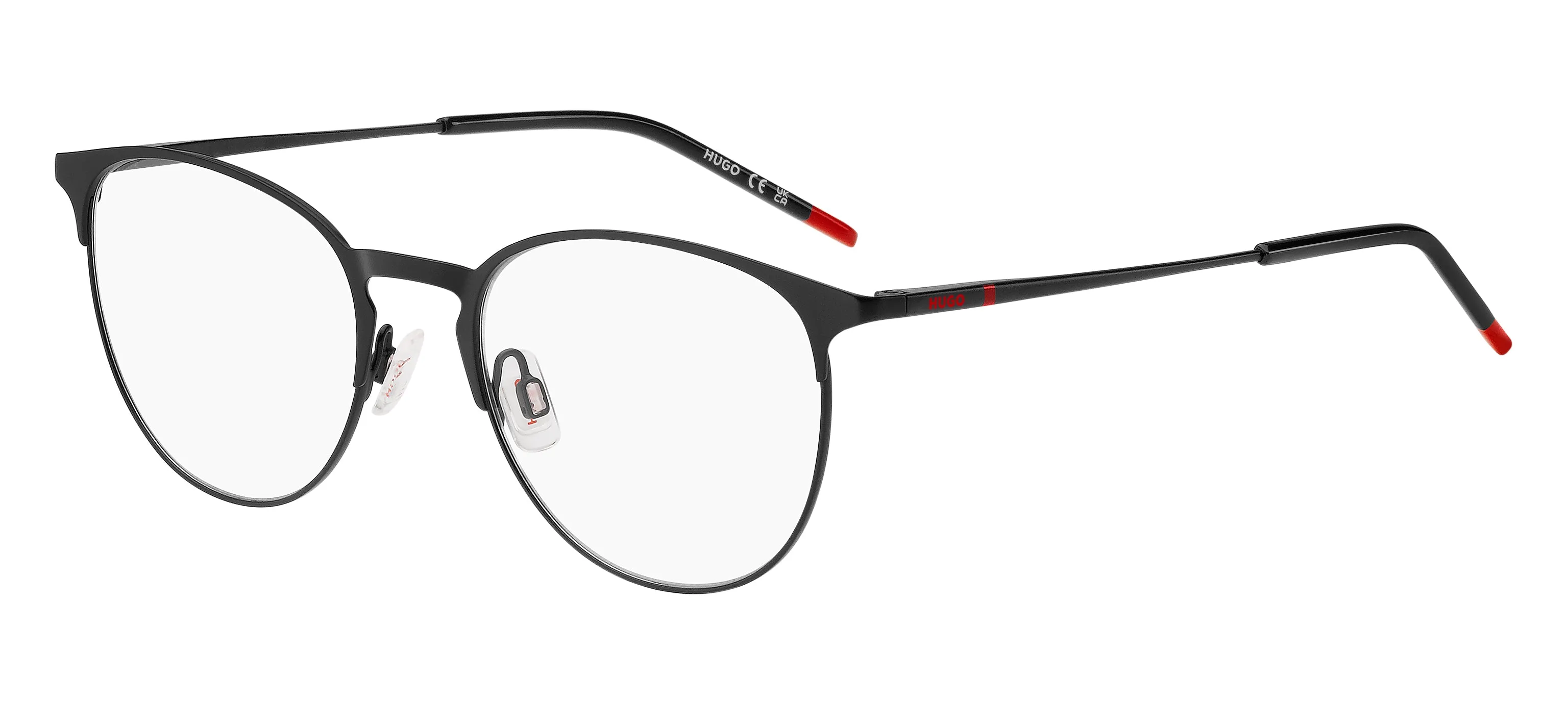 Hugo Boss HG 1290 OIT Montature da vista Acciaio Nero/Rosso Rotonda - immagine 1