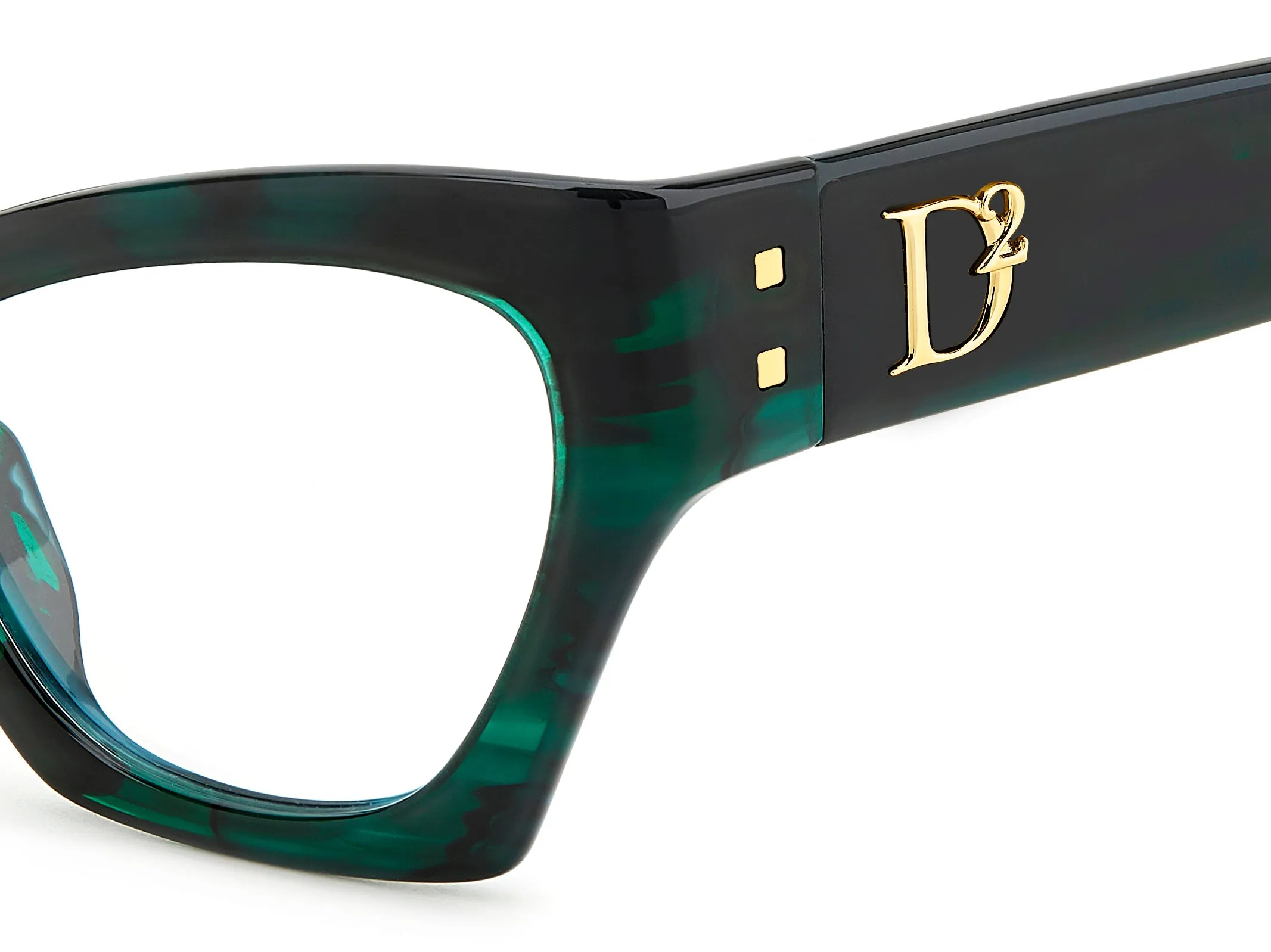 Dsquared2 D2 0133 6AK Montature da vista Acetato Verde Cat Eye - immagine 3