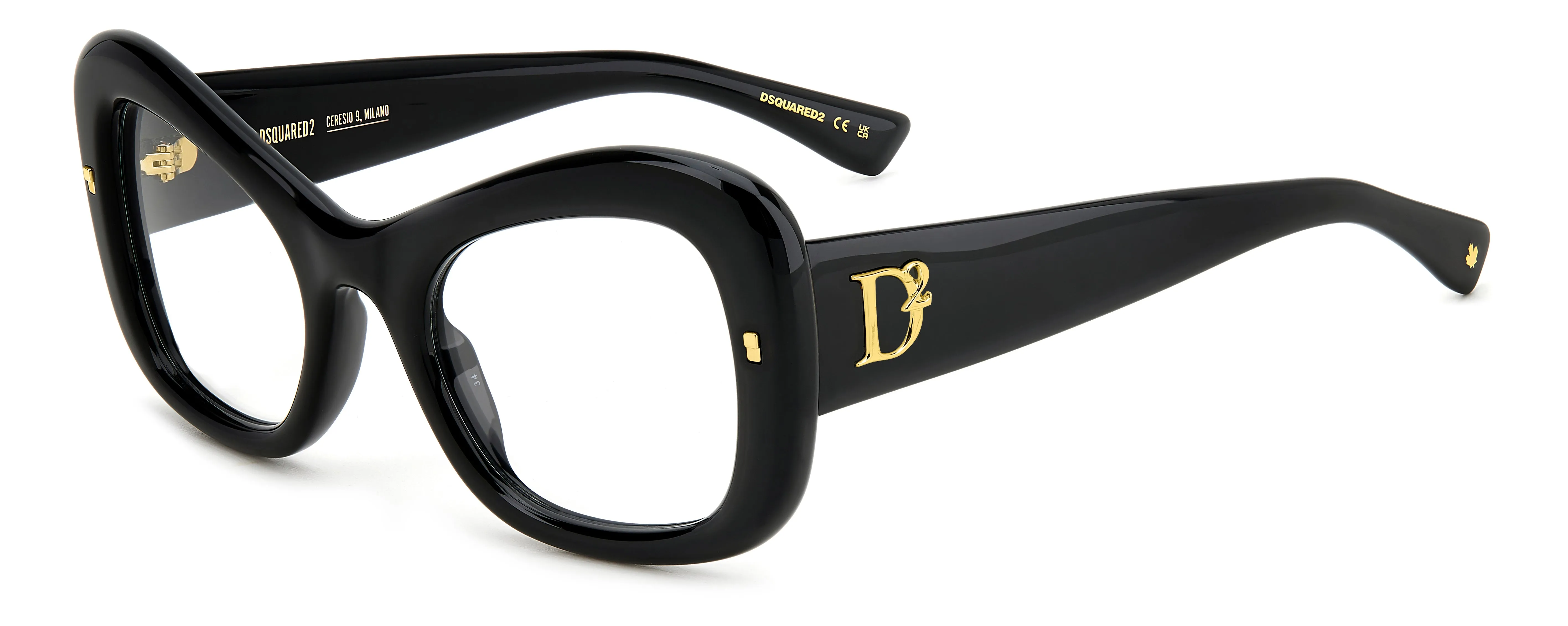 Dsquared2 D2 0138 807 Montature da vista Acetato Nero Farfalla - immagine 1