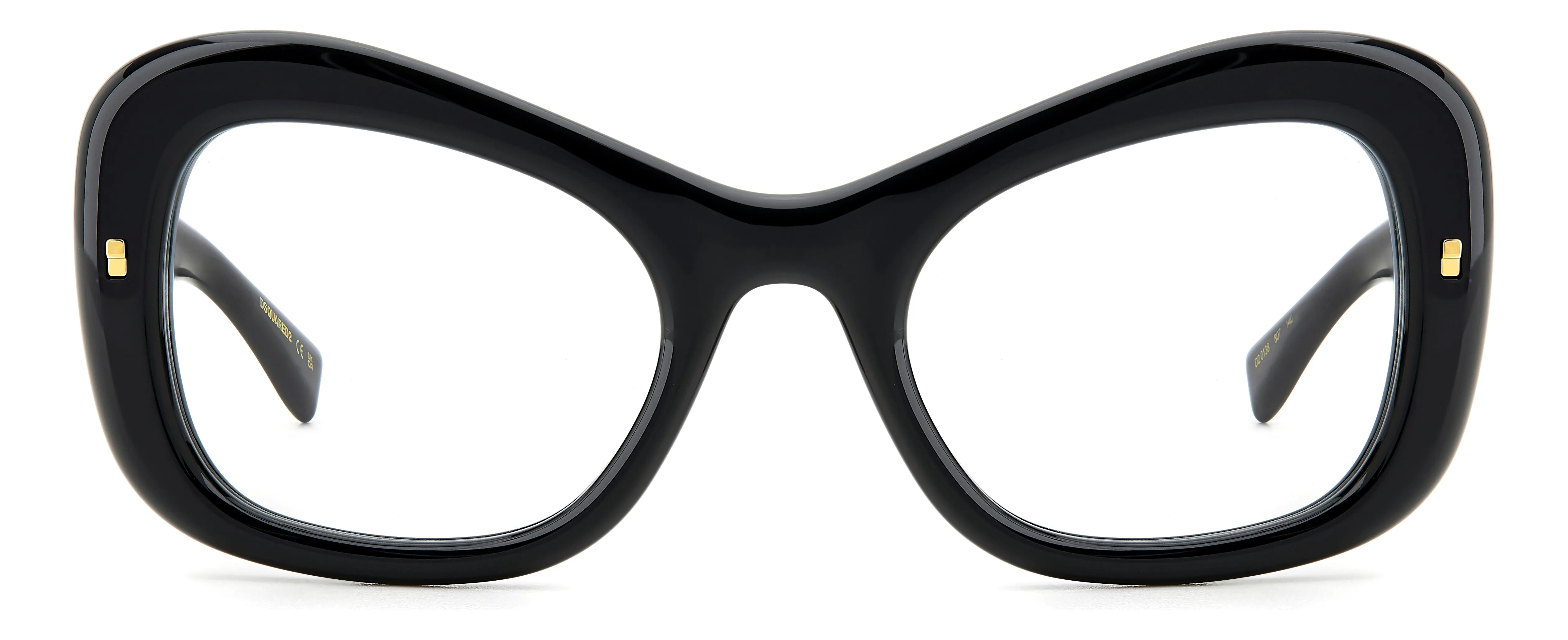 Dsquared2 D2 0138 807 Montature da vista Acetato Nero Farfalla - immagine 2