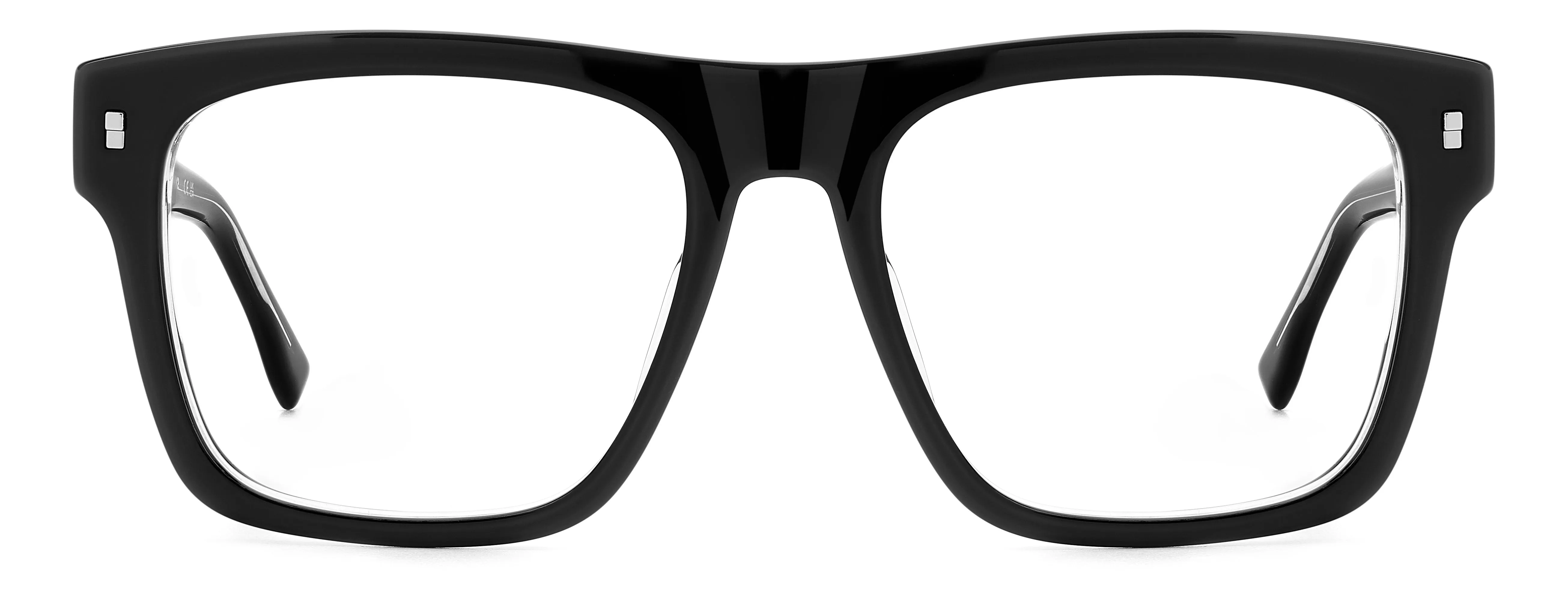 Dsquared2 ICON 0018 7C5 Montature da vista Acetato Cristallo/Nero Squadrata - immagine 2