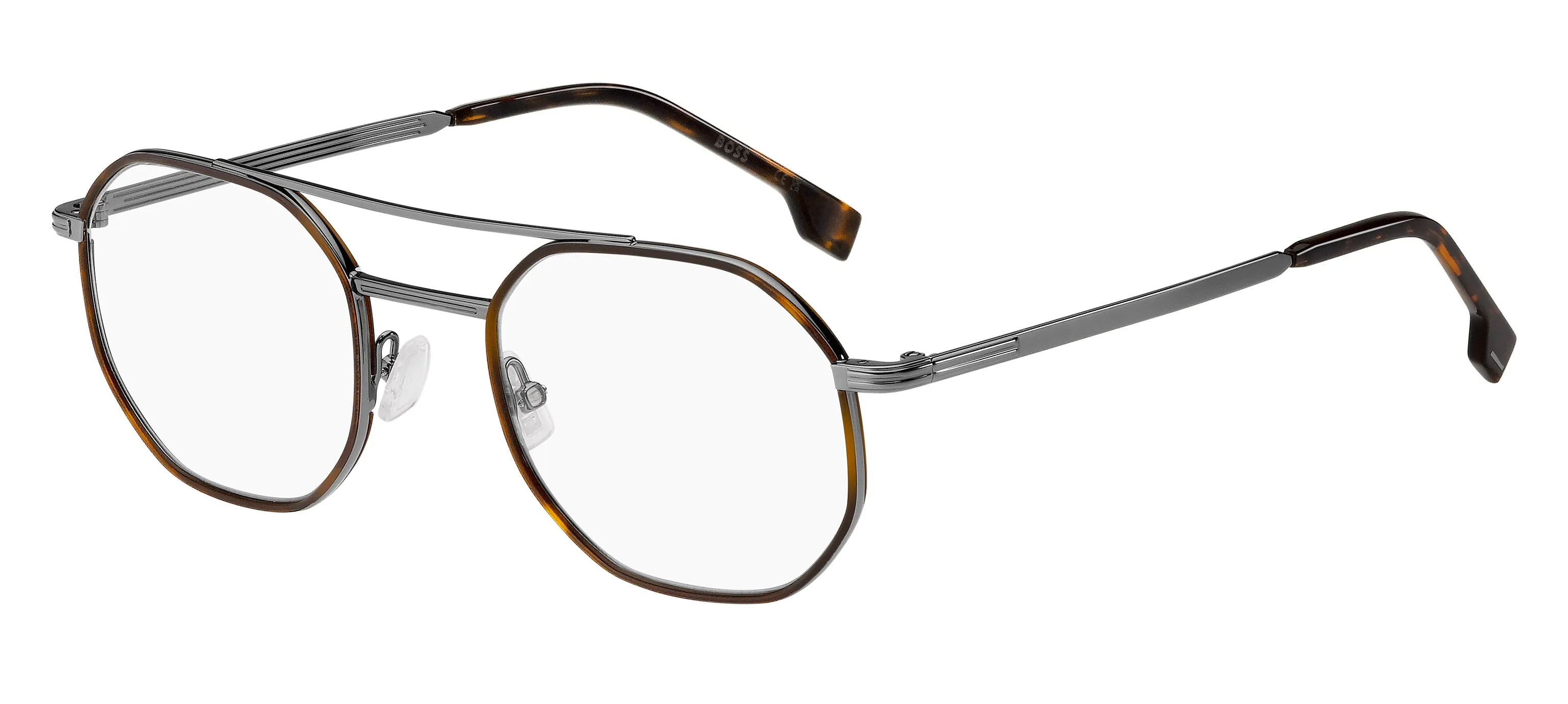 Hugo Boss BOSS 1632 EKP Montature da vista Acciaio Havana Canna di Fucile Geometrica - immagine 1