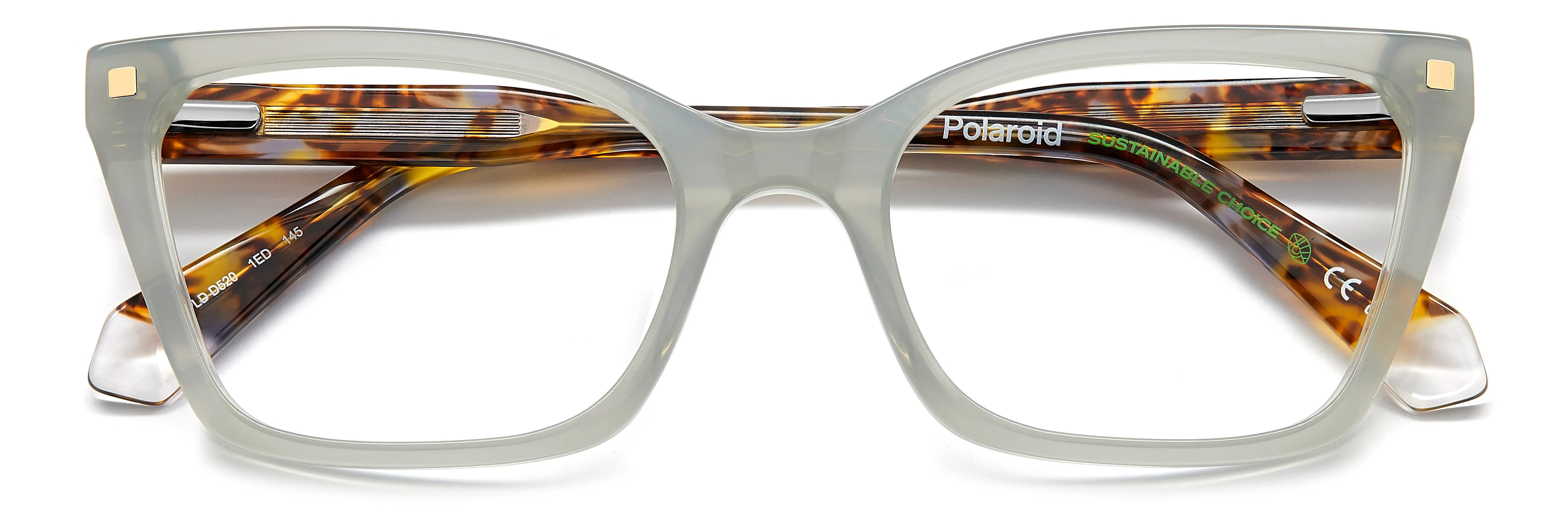 Polaroid PLD D520 1ED Montature da vista Bio-acetato Verde Squadrata - immagine 3