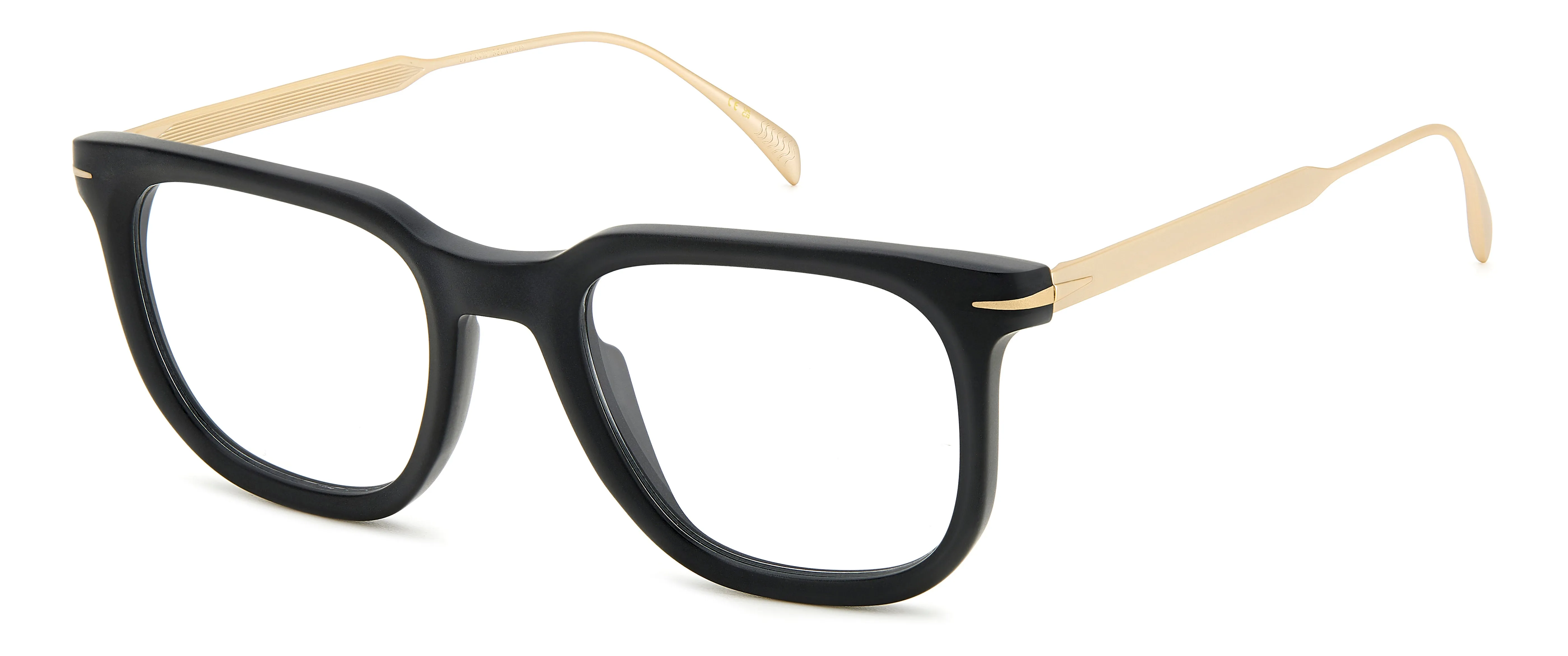 DAVID BECKHAM DB 7119 I46 Montature da vista Acetato Nero opaco/ Oro Squadrata - immagine 1