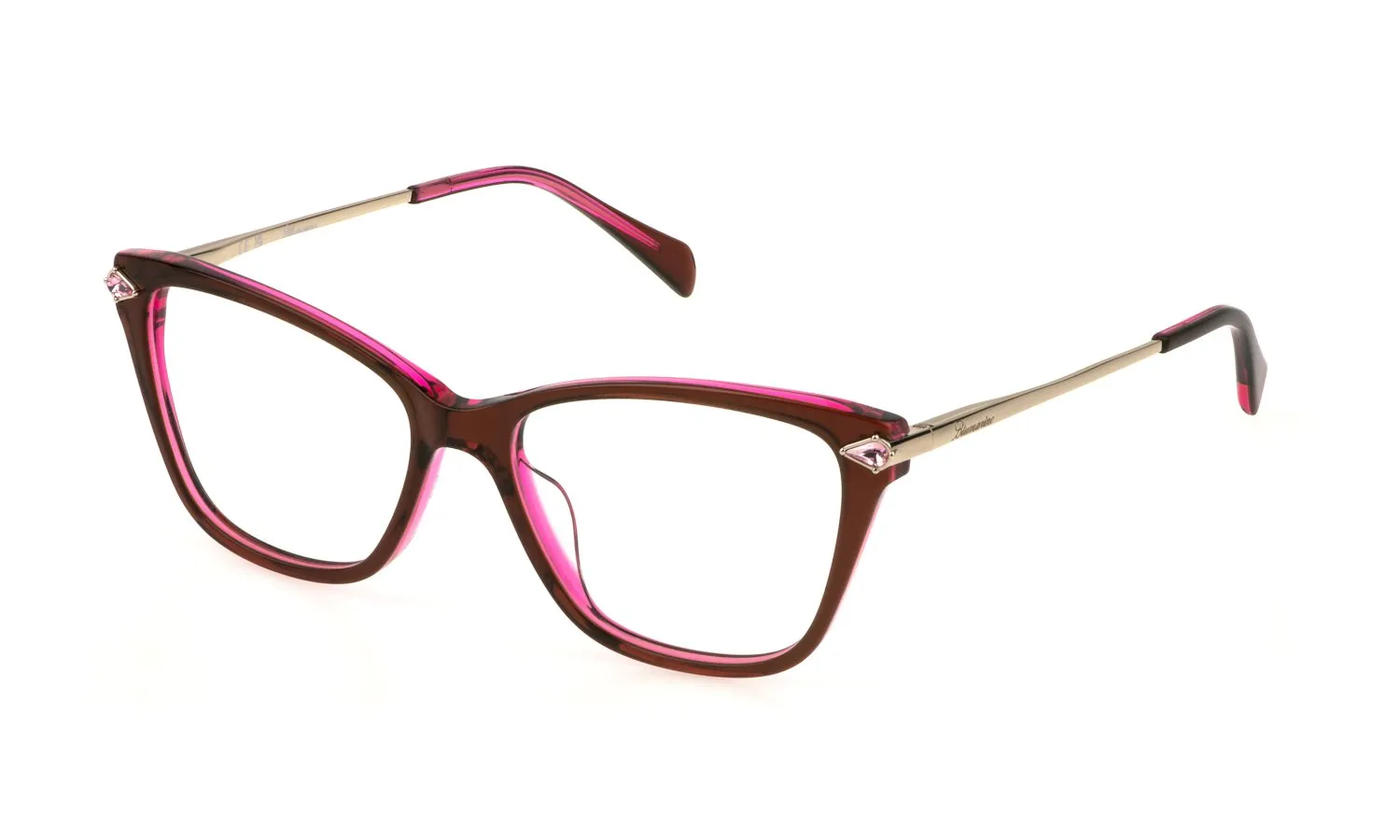 Blumarine VBM842S 06LZ Montature da vista Acetato Marrone Squadrata - immagine 1