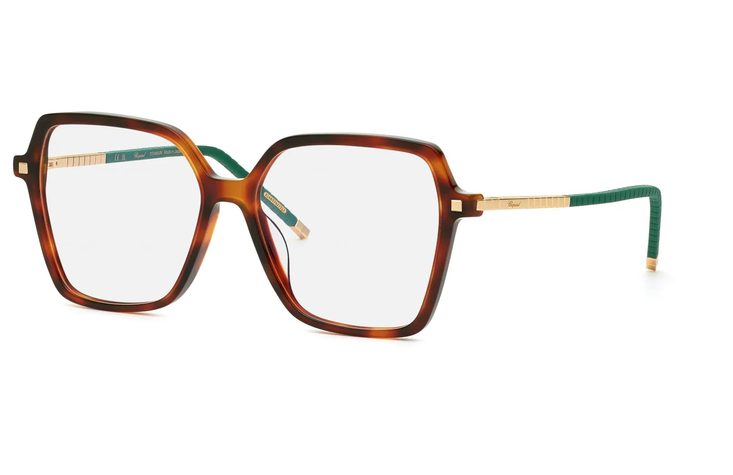 Chopard VCH348M 09XW Montature da vista Acetato Havana Geometrica - immagine 1