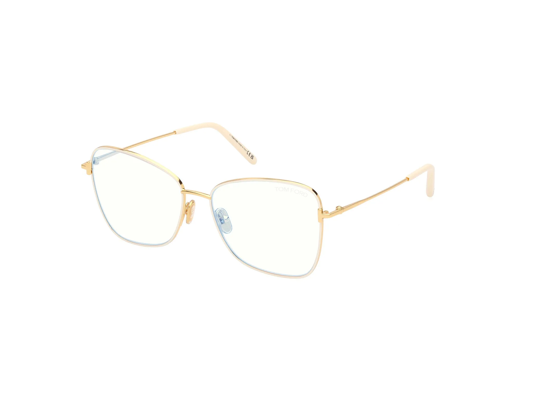 TOM FORD FT5906-B 25 Montature da vista Metallo Avorio Farfalla Normale - immagine 1