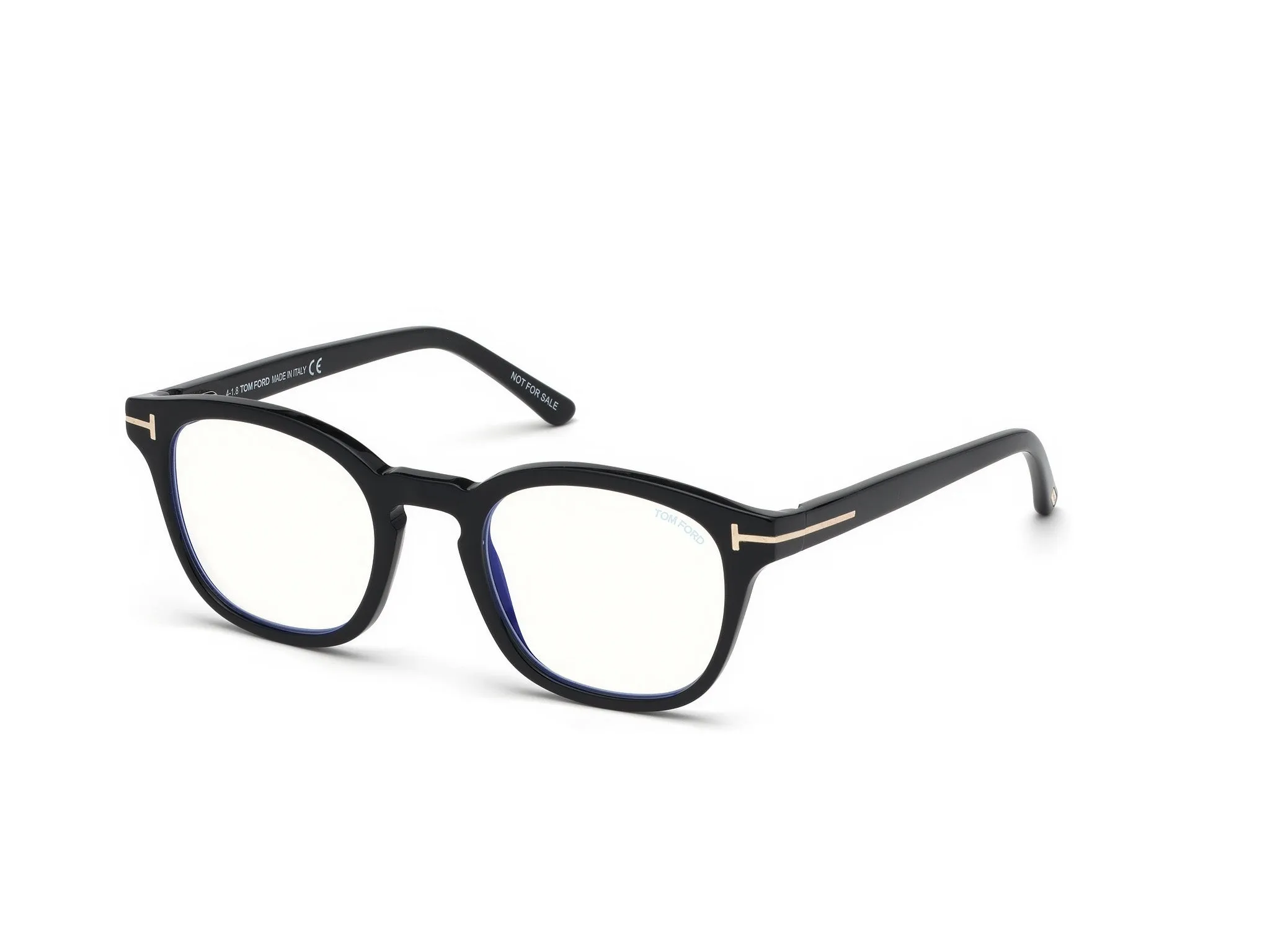 TOM FORD FT5532-B 01V Montature da vista Acetato Nero Blu Rotonda Normale - immagine 1