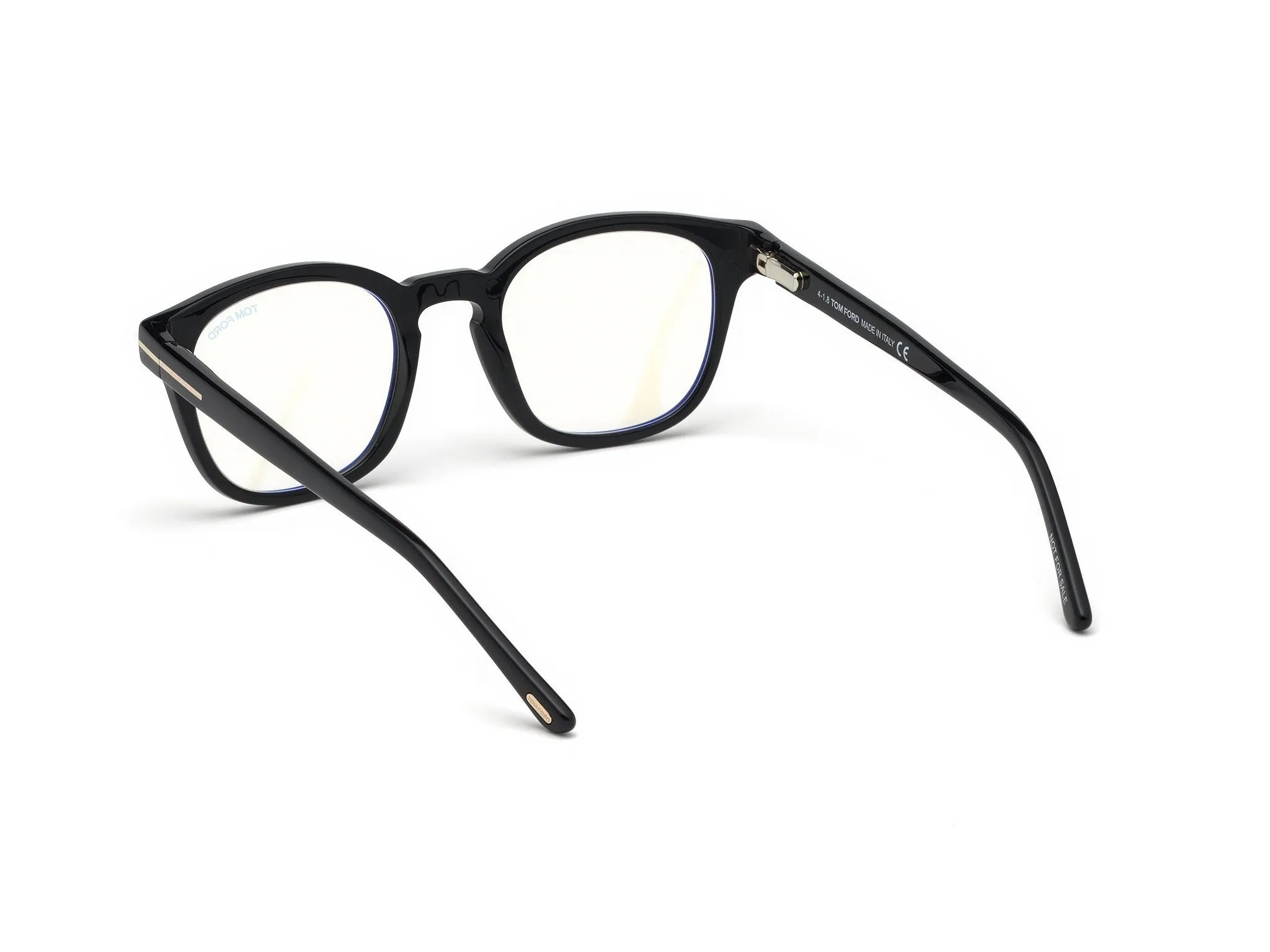 TOM FORD FT5532-B 01V Montature da vista Acetato Nero Blu Rotonda Normale - immagine 4