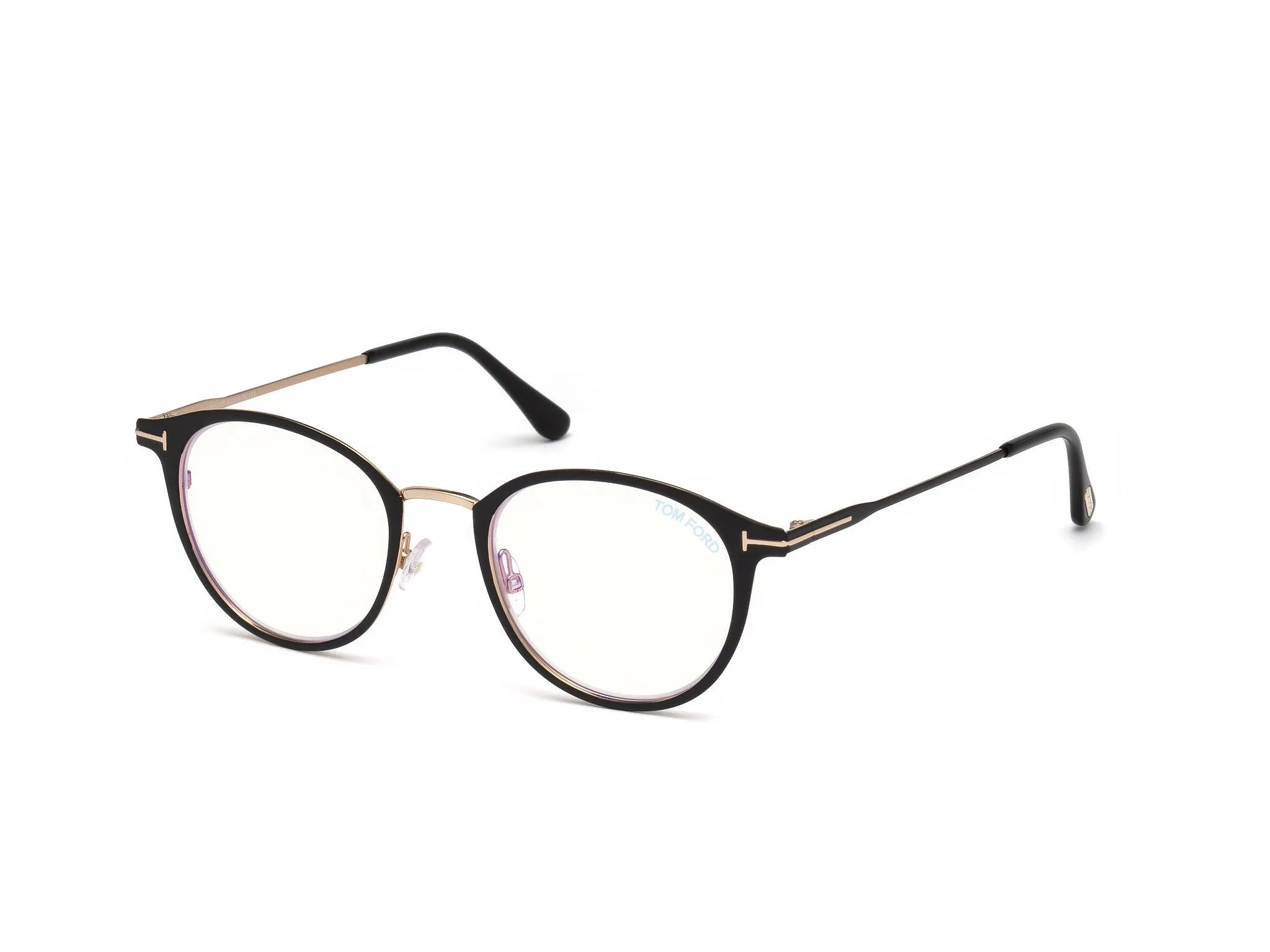 TOM FORD FT5528-B 2 Montature da vista Metallo Nero Rotonda Normale - immagine 1