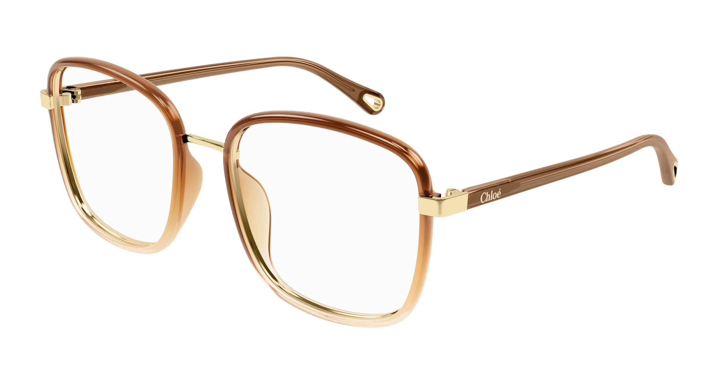 Chloé CH0034O 014 Montature da vista Bio-iniettato Marrone Trasparente Squadrata - immagine 1