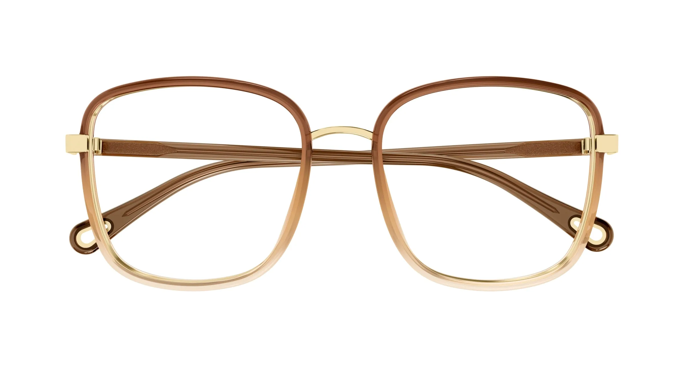 Chloé CH0034O 014 Montature da vista Bio-iniettato Marrone Trasparente Squadrata - immagine 2