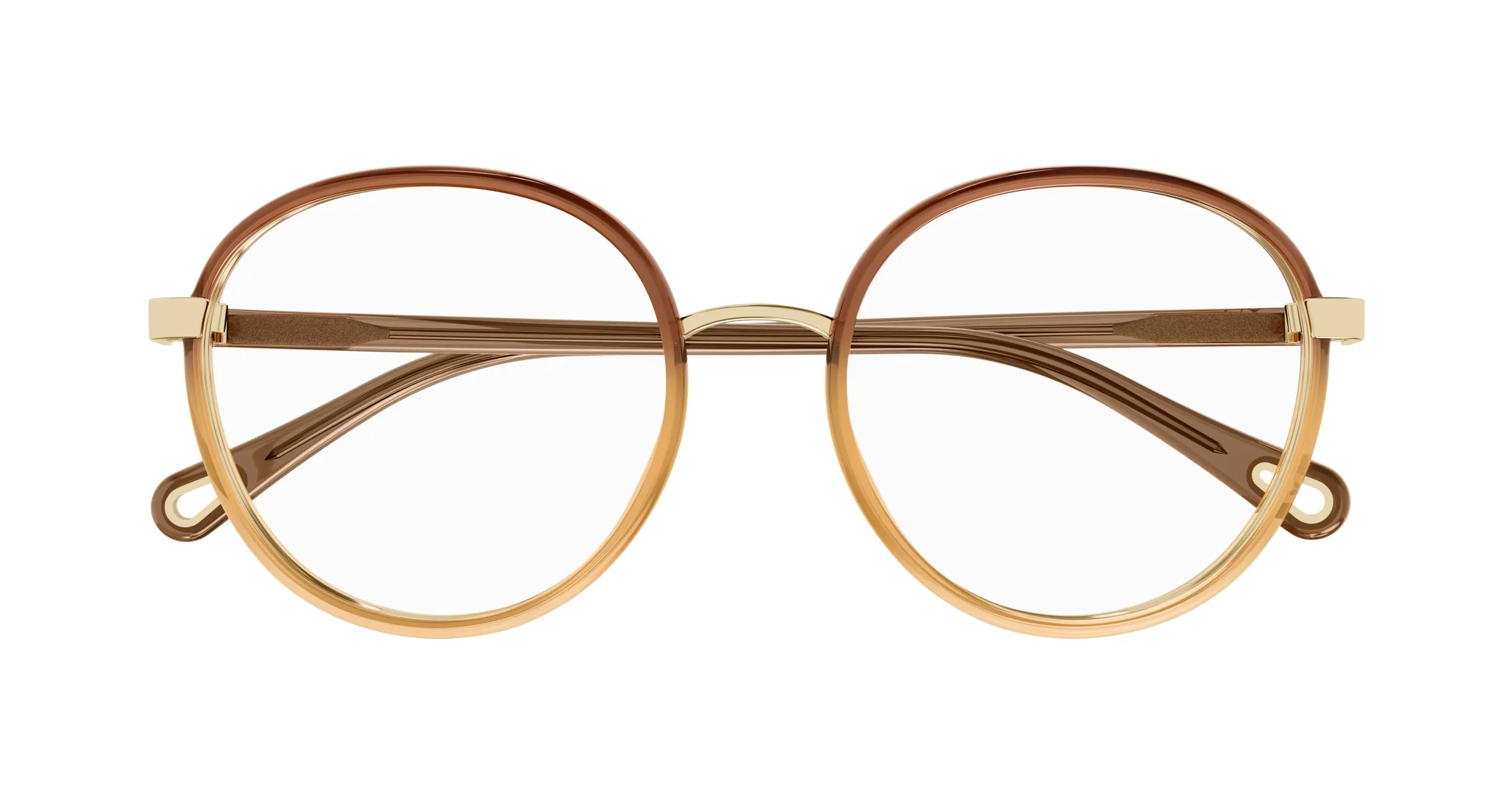 Chloé CH0033O 008 Montature da vista Bio-iniettato Marrone Trasparente Rotonda - immagine 2