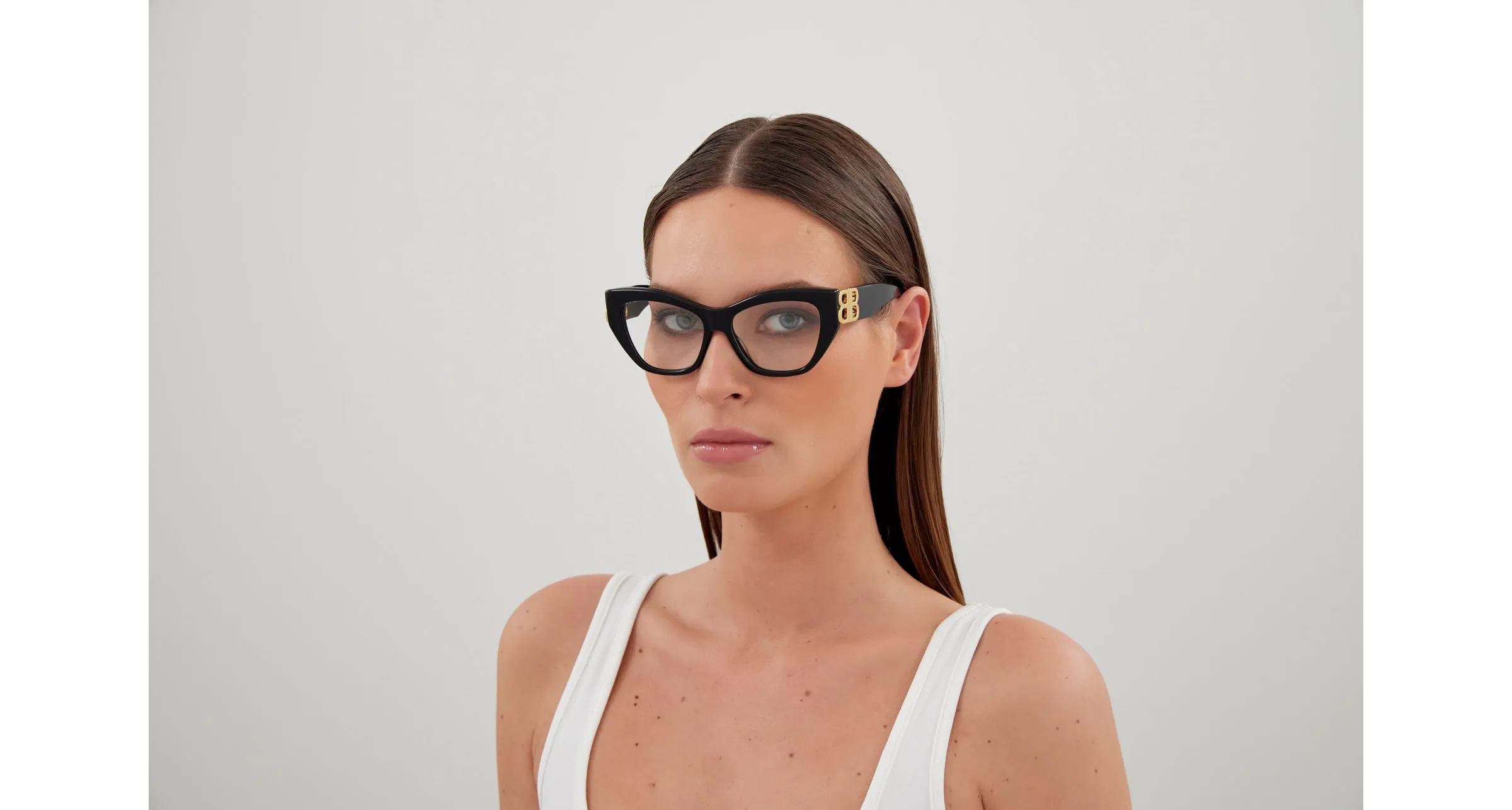 Balenciaga BB0312O 001 Montature da vista Acetato Nero Cat Eye - immagine 4
