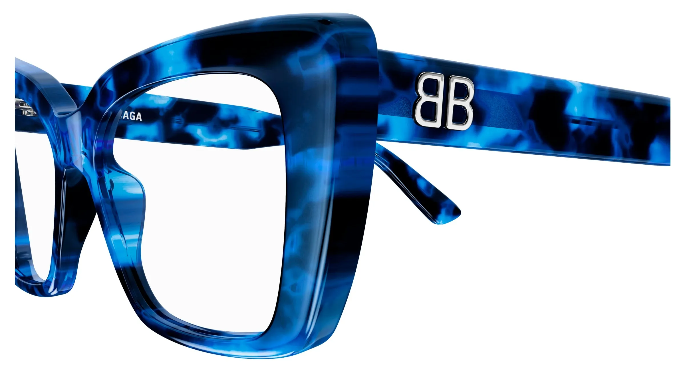 Balenciaga BB0297O 004 Montature da vista Acetato Blu Farfalla - immagine 3