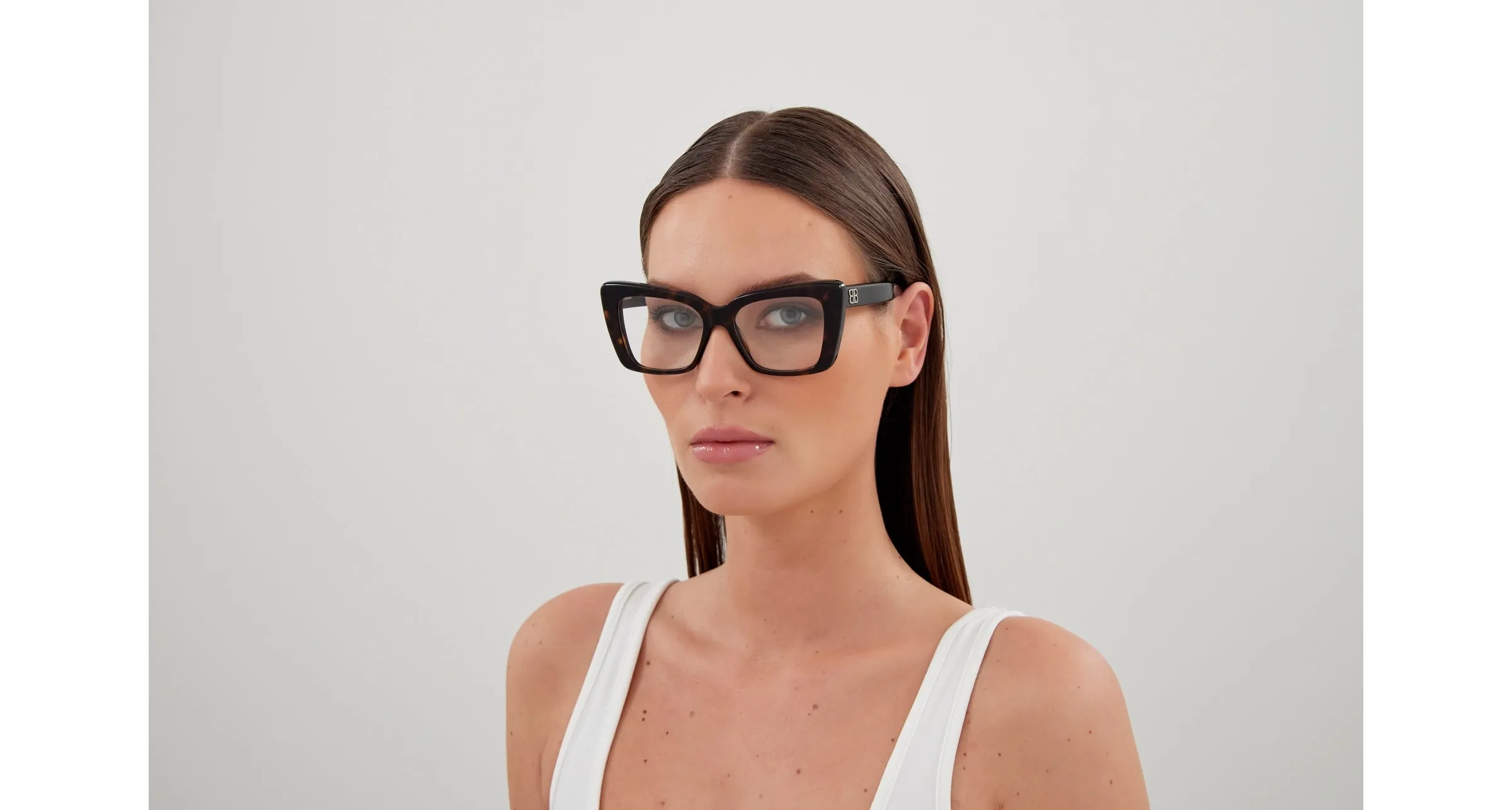 Balenciaga BB0297O 002 Montature da vista Acetato Havana Farfalla - immagine 4