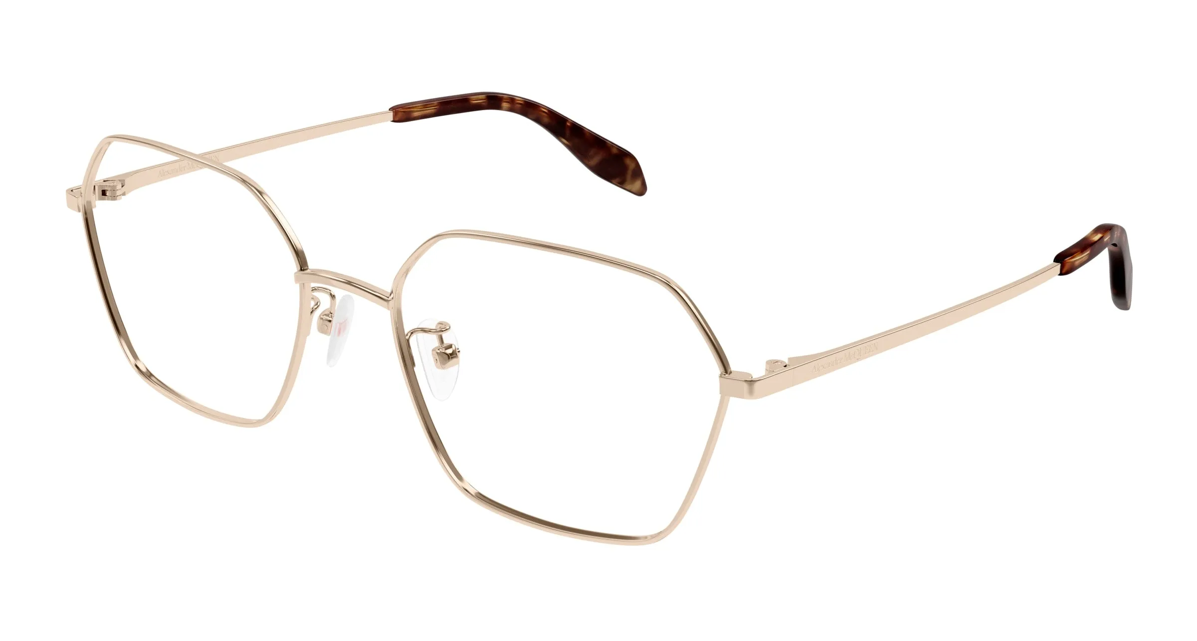 Alexander McQueen AM0437O 004 Montature da vista Metallo Oro Geometrica - immagine 1