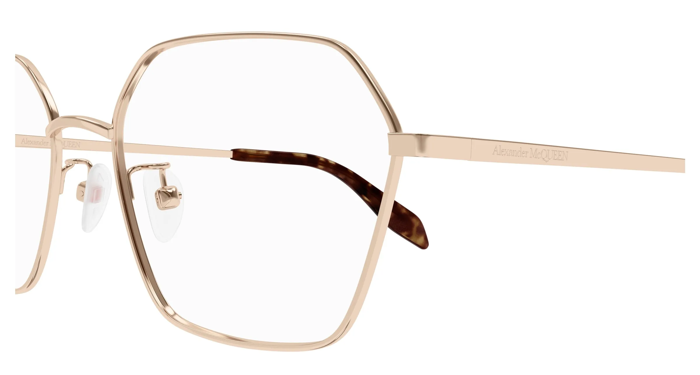 Alexander McQueen AM0437O 004 Montature da vista Metallo Oro Geometrica - immagine 3