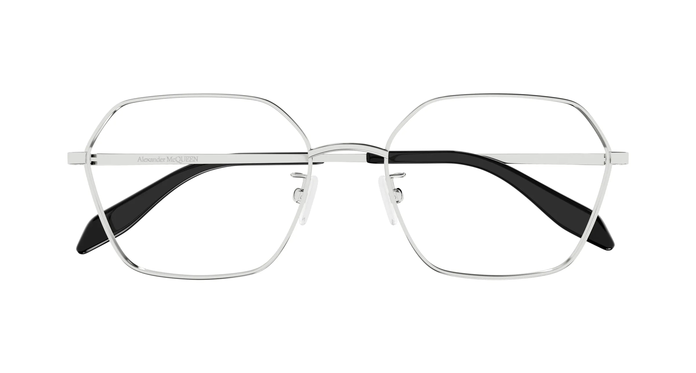 Alexander McQueen AM0437O 003 Montature da vista Metallo Argento Geometrica - immagine 2
